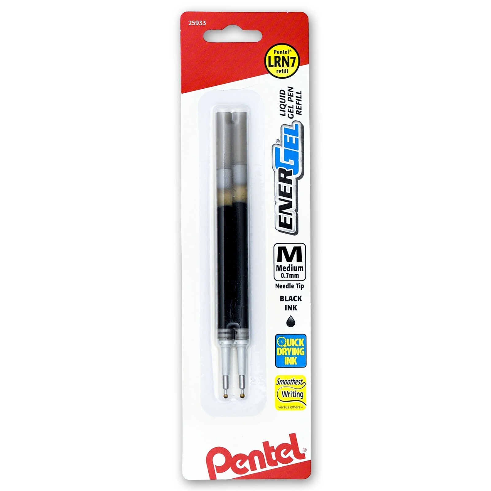 Pentel EnerGel RTX 0.7 Needle Tip BLN77-A Black Liquid Gel Ink Pens & Refills
