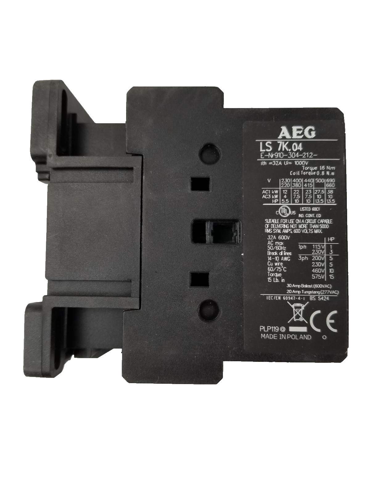 AEG LS 7K-04 Contactor 30A 24V 4PST-NC NEW