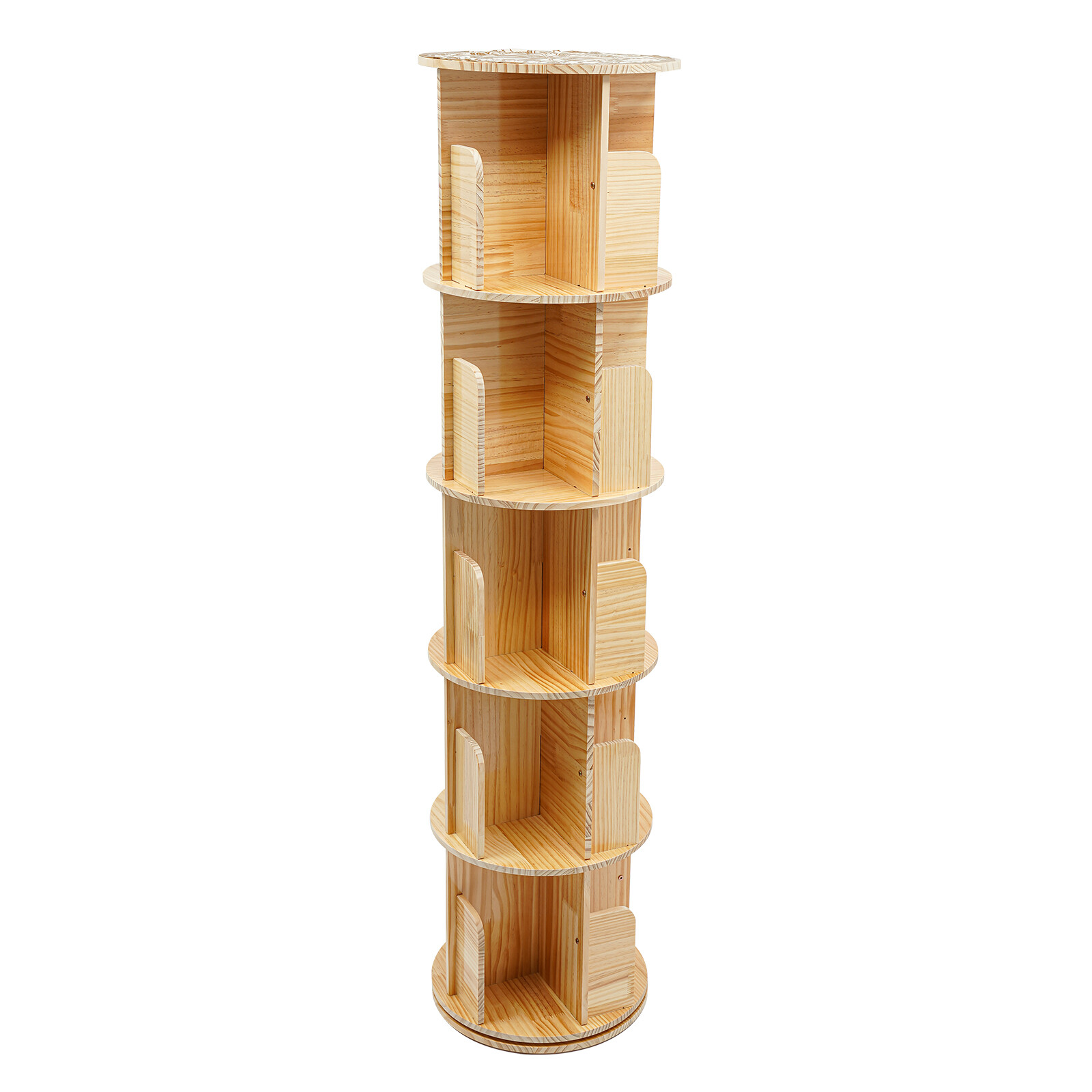 5 Tier Floor Standing Bookcase 360° Rotating Bookcase Floor Standing Bookshelf