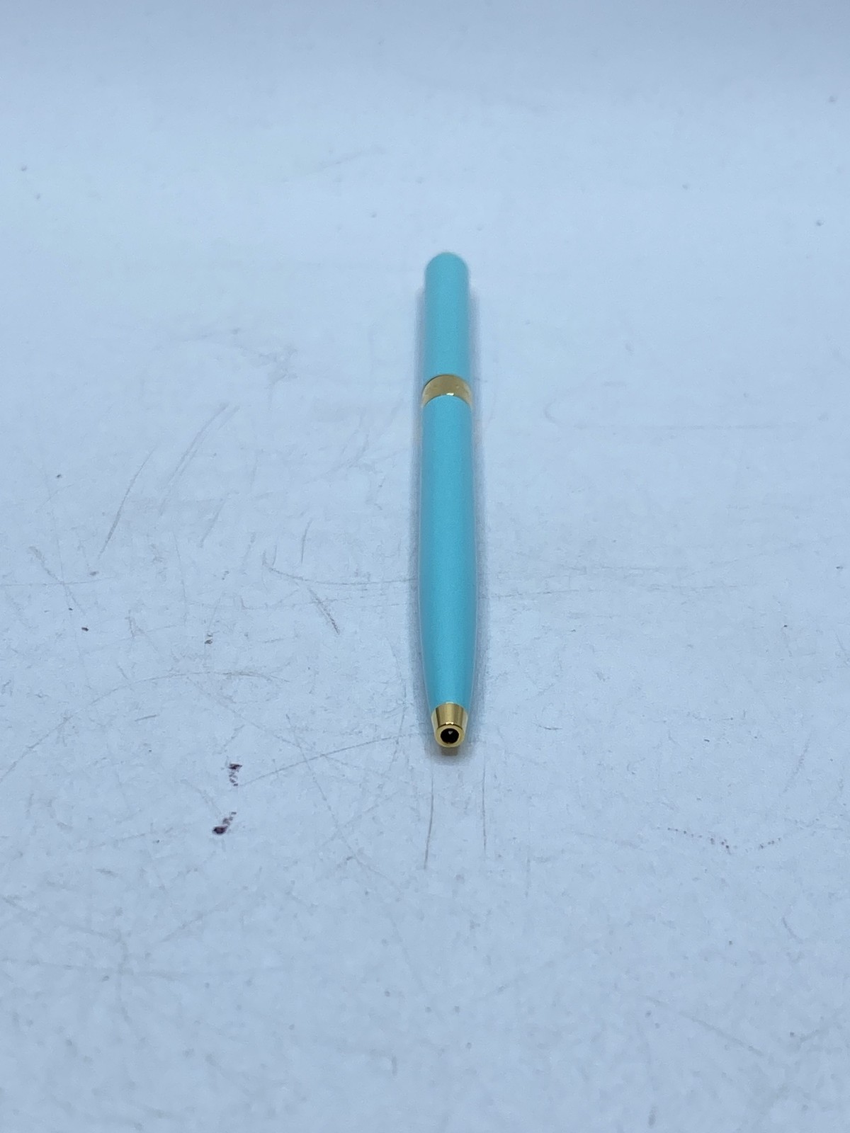 Tiffany & Co. Tiffany Blue Enamel and Gold Tone Ballpoint Pen Germany 4.5″