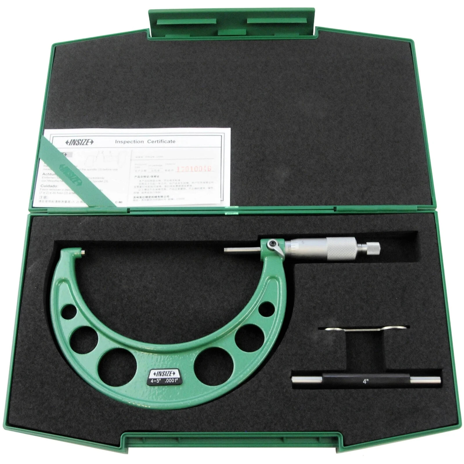 Insize 3203-5A Outside Micrometer 5″ Range, 0.0001″ Graduation