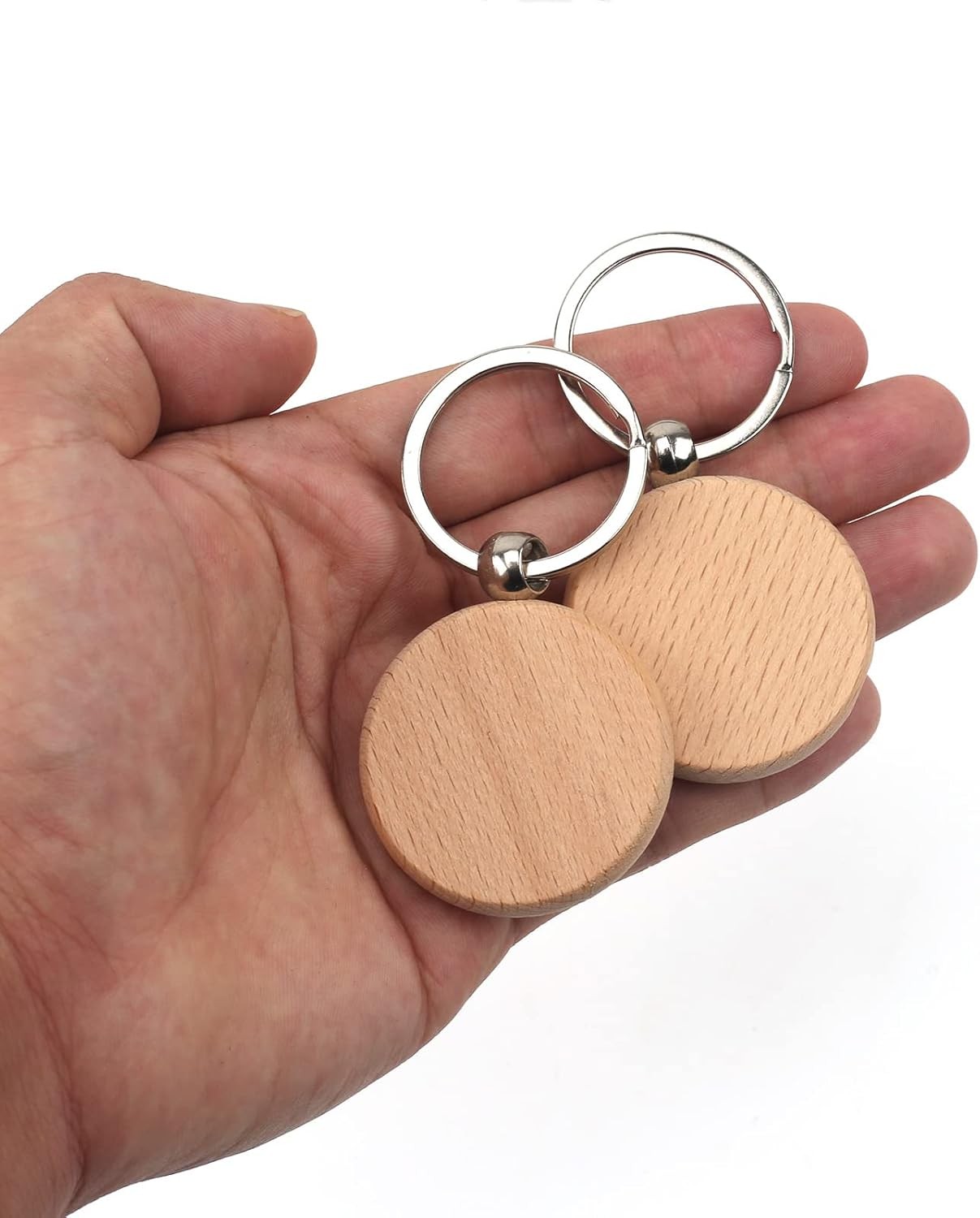 Pack of 20 Round Wood Blanks Keychain Unfinished Wooden 20,