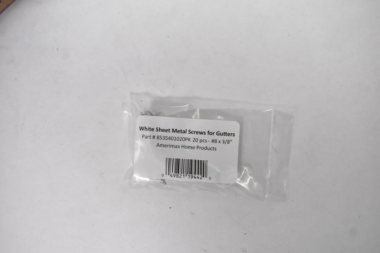 Lot of 400 Amerimax Gutter Screws White #8 x 3/8″ 20/Pack Phillips Pan Head