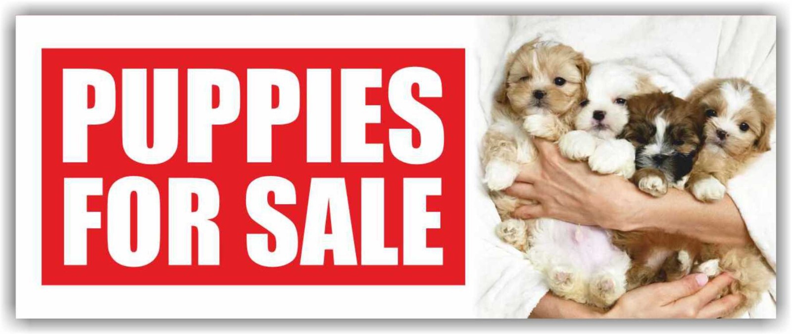 PUPPIES FOR SALE Advertising Banner Vinyl Mesh Sign pet dog vets animal cat