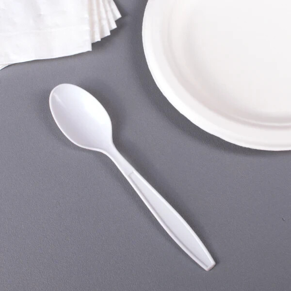 Karat PP Plastic Extra Heavy Weight Tea Spoons – White – 1,000 ct, U2033W