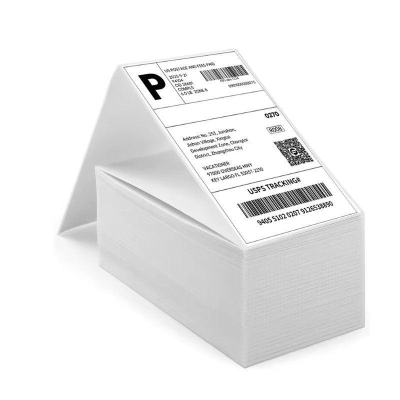 1000 4″x6″ Fanfold Direct Thermal Shipping Labels Perforated for Zebra & Rollo