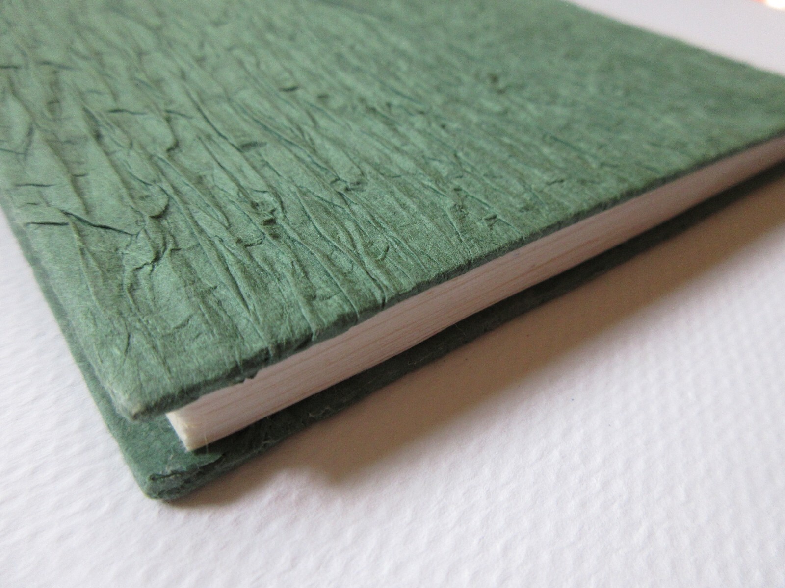 New Handmade Textured Paper 5×7 Journal Blank 20-Page Green Notebook Pad Diary