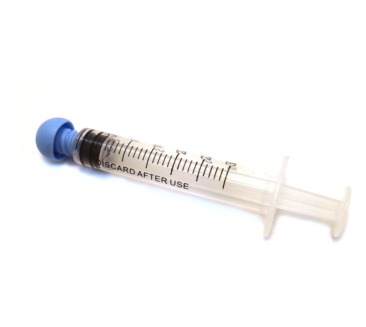 3ml SLIP Luer Syringes with caps – 50 white syringes 50 BLUE Caps (No needles)