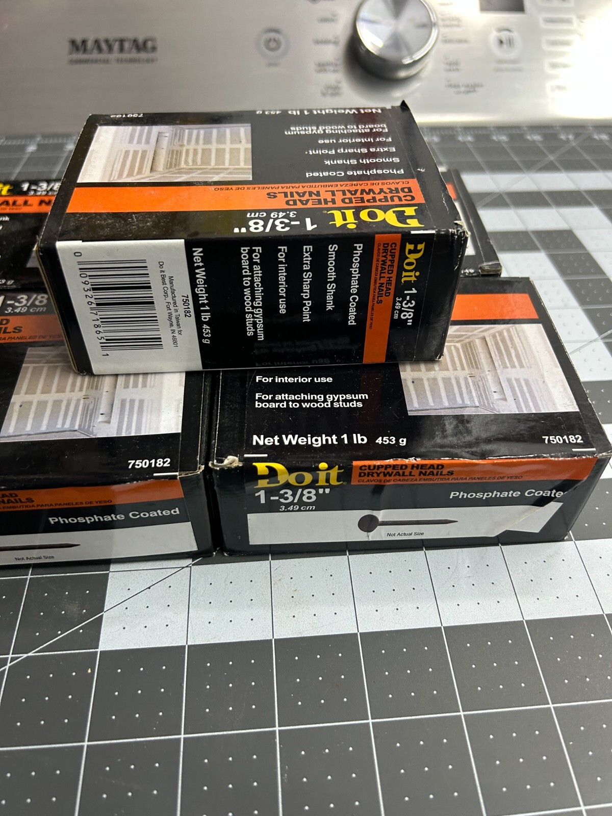 NOS 5-pounds LB Do It Best 1-3/8″ Drywall Cupped Head Nails Smooth Shank Nail
