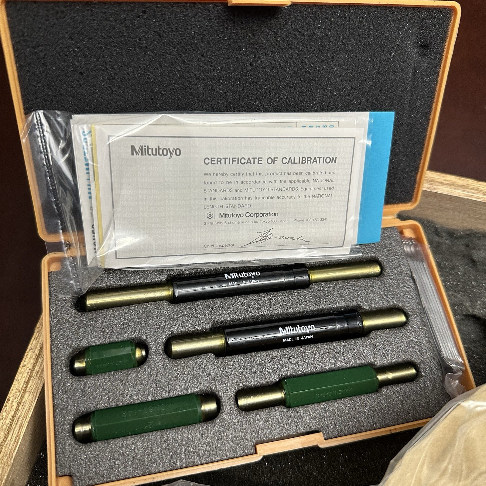 Mitutoyo 0-6″ 103 Series Micrometer Set 103-933 wooden case Precision Machine