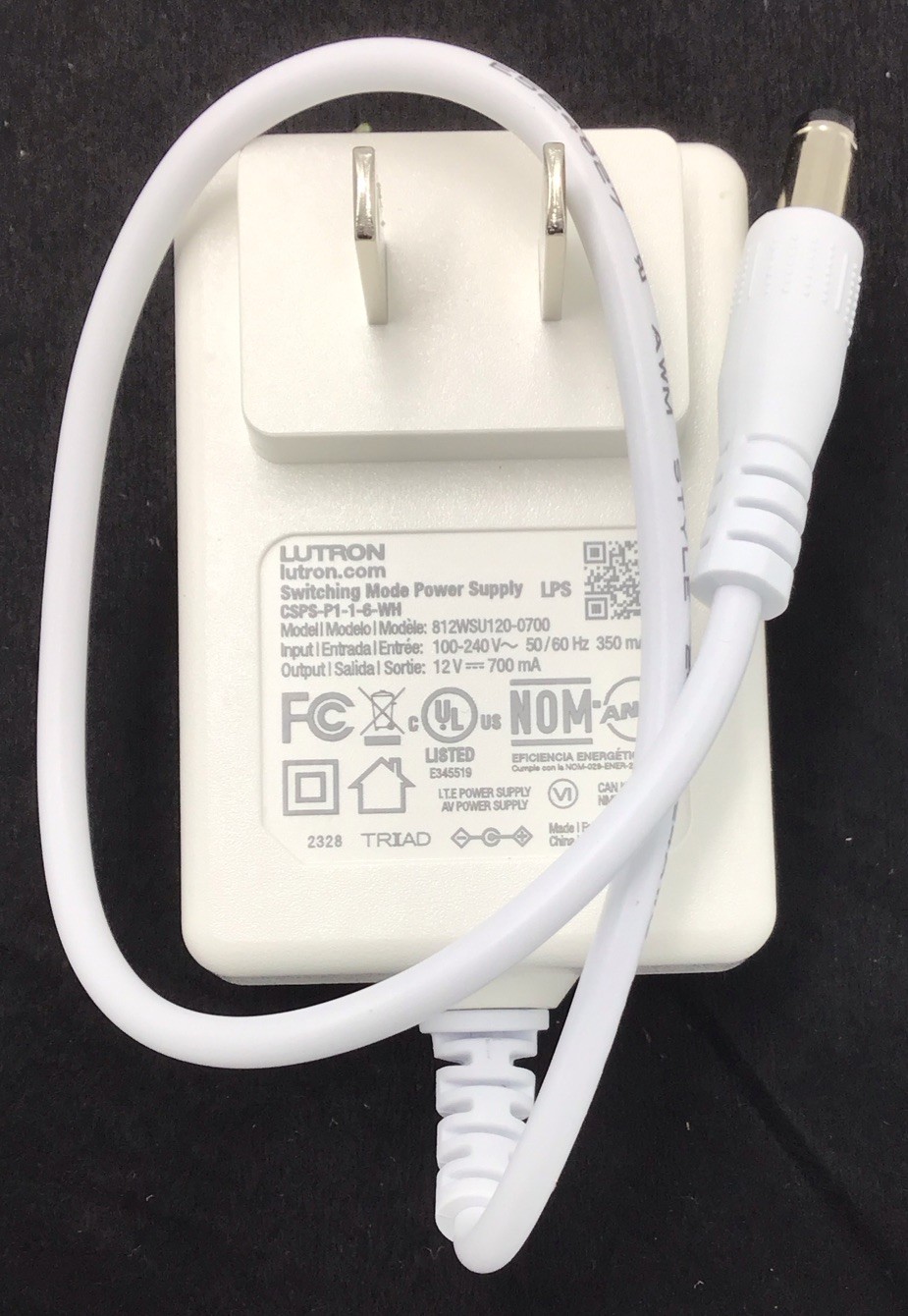 New Lutron CSPS-P1-1-6-WH 12 Volts Plug-in Power Supply Adapter z339
