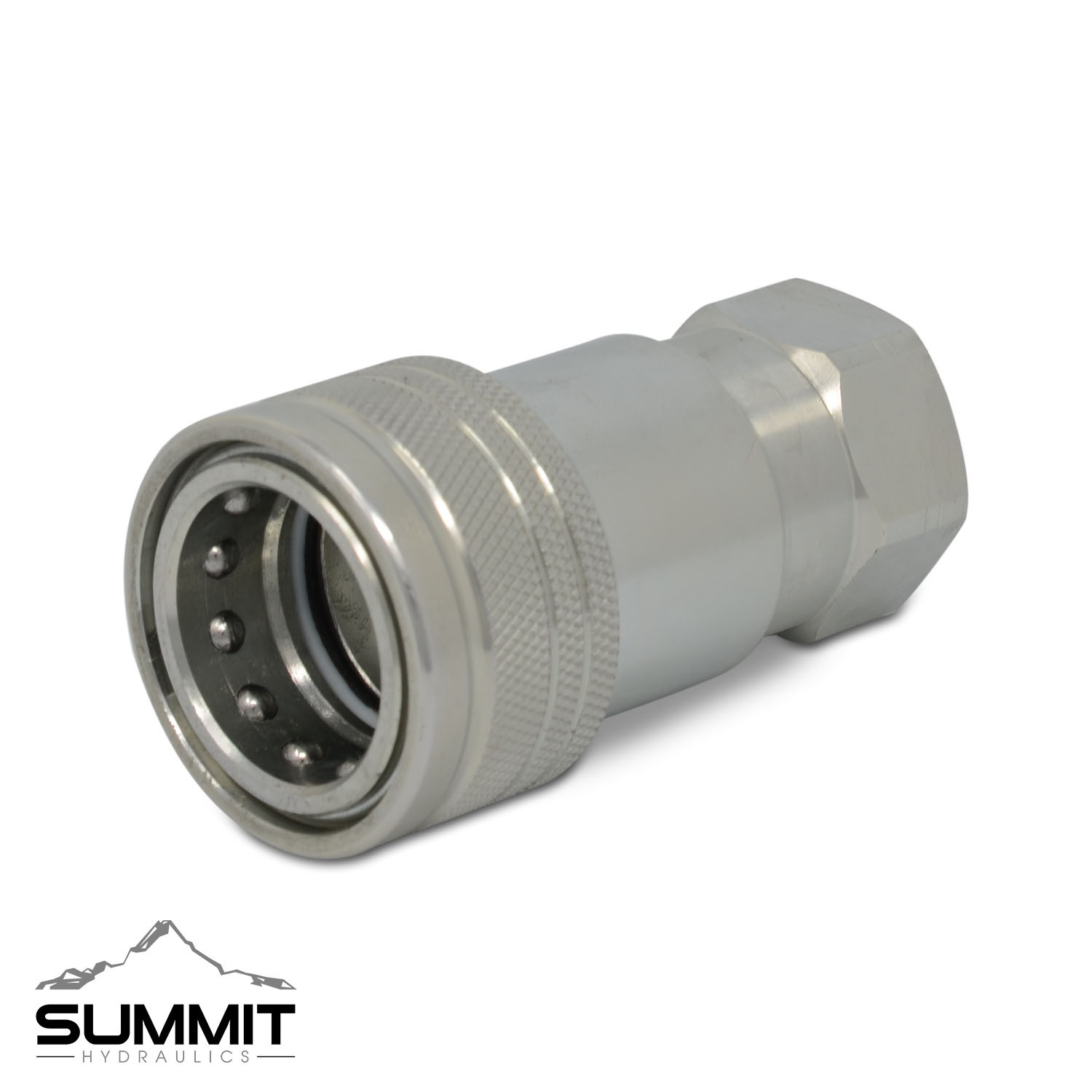3/8″ ISO 7241-B Quick Disconnect Hydraulic Female Coupler, 1/2″ SAE Thread