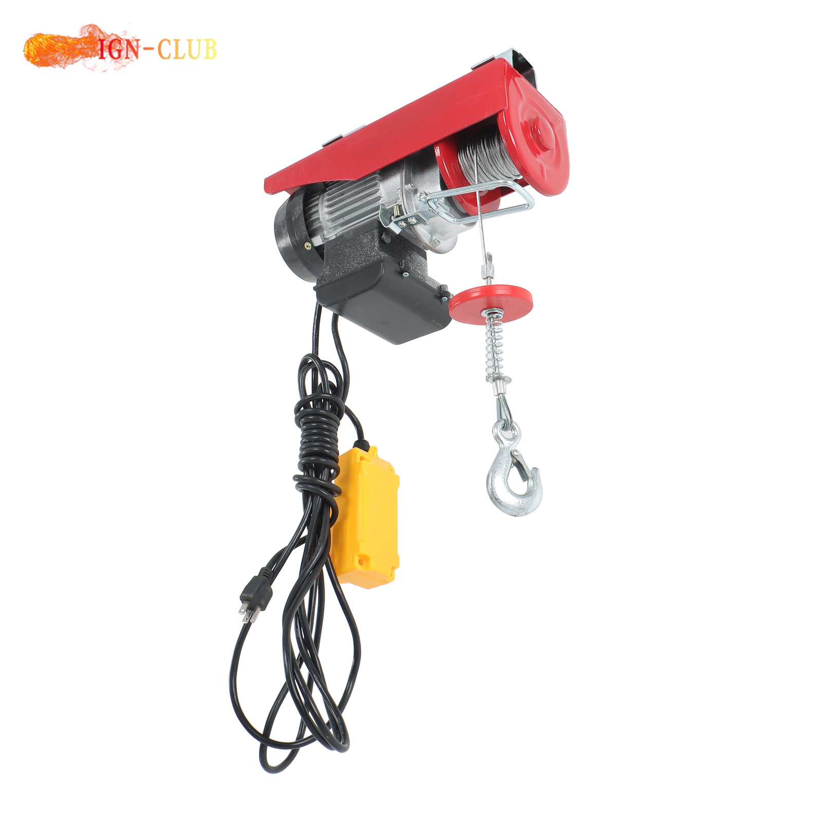 Industrial 110V Electric Winch 440LB Lifting Capacity 14FT Remote Garage Hoist