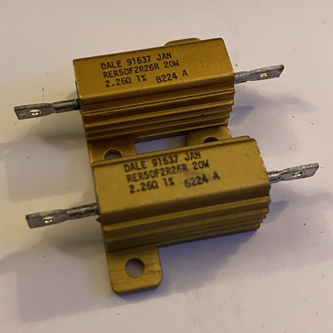 Dale RER Wirewound 2.26Ω 20W ±1% Aluminum Resistor MPN RER50F2R26R (2 Pieces)