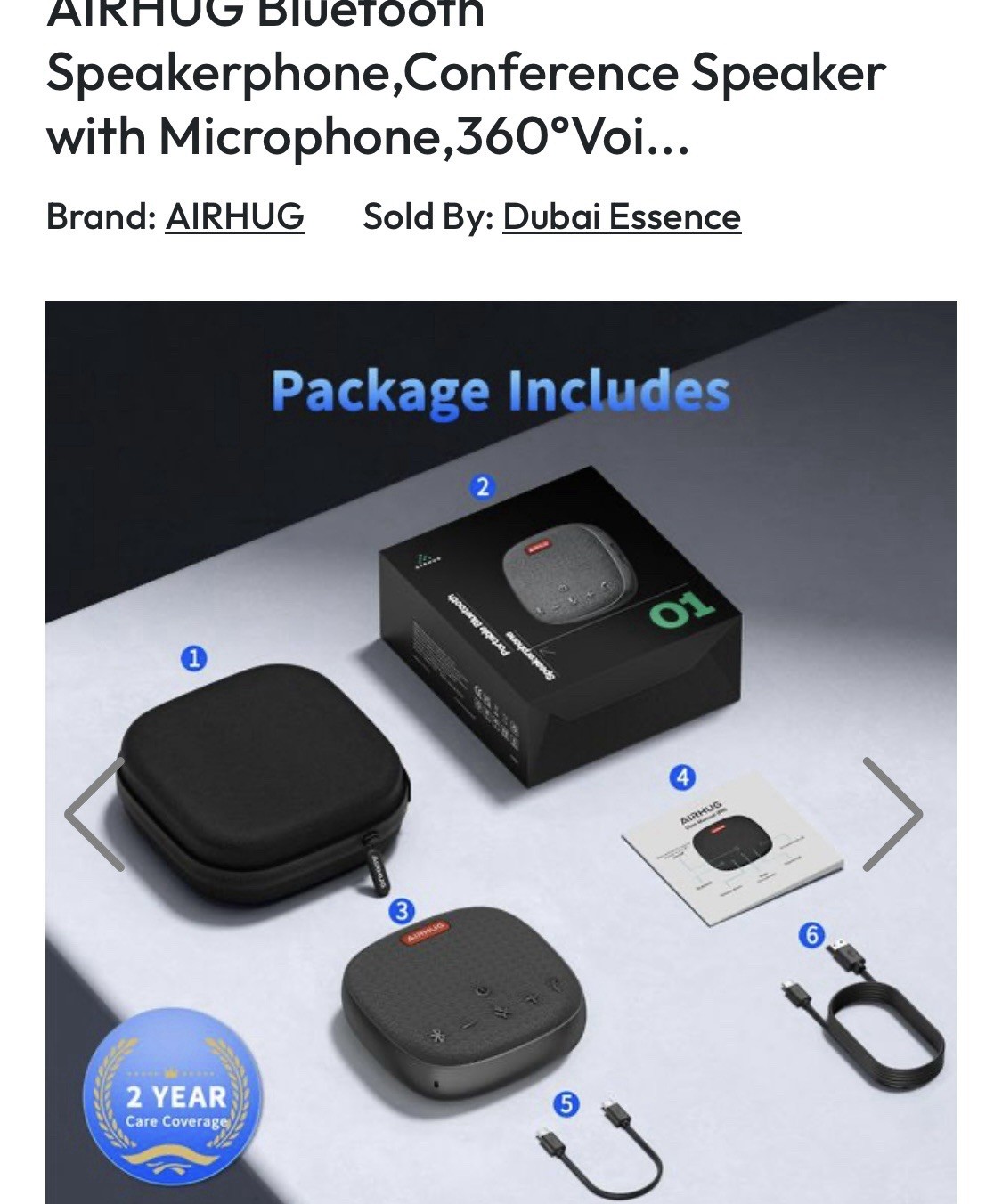 AIRHUG Portable Conference Speaker and Microphone, Bluetooth Speakerphone -l