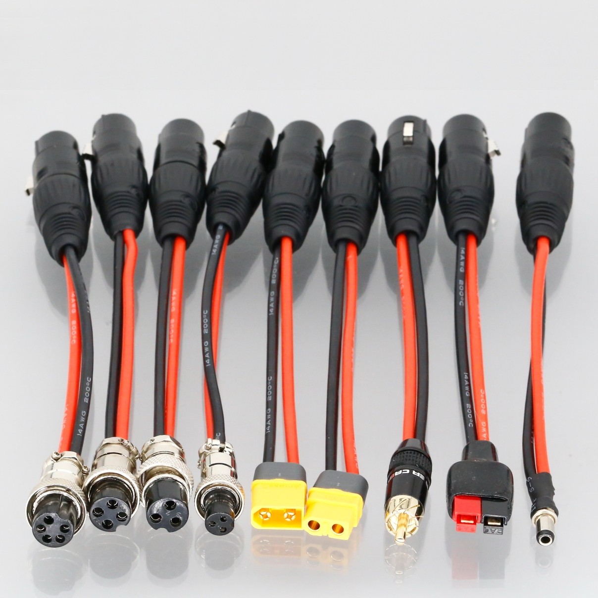Ebike Charger​ Adapter Wire XLR 3Pin 5.5×2.5mm 30A 2-Pole Aviation Plug 14AWG 6″