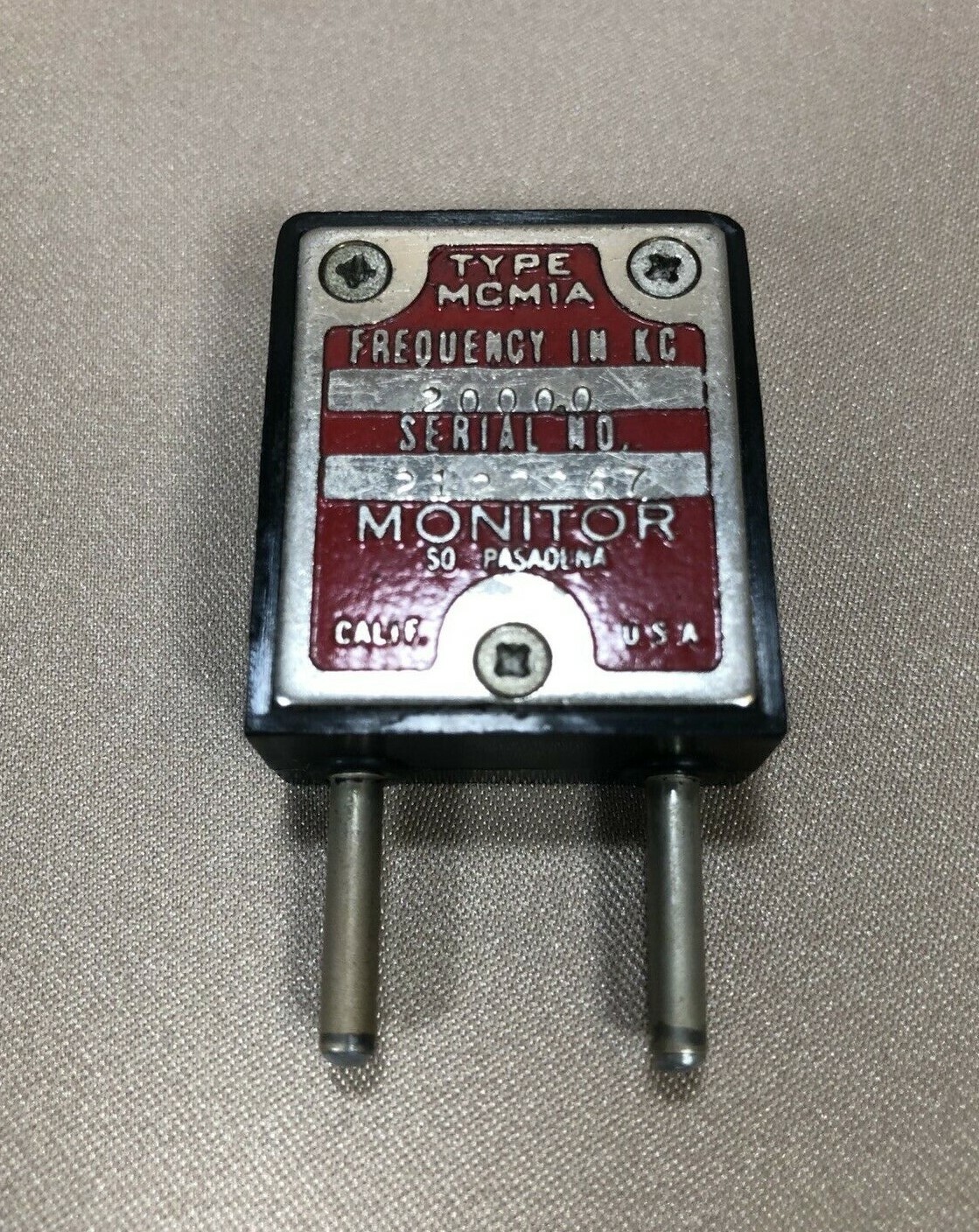 Monitor Type MCM1A Frequency 2000.0 KC Radio Crystal Unit