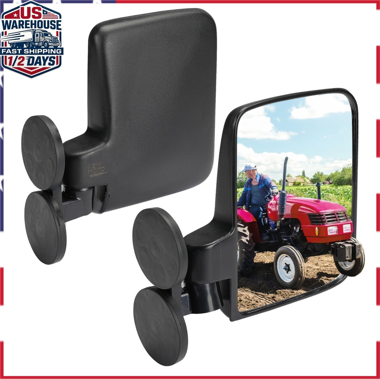 KEMIMOTO Magnetic Tractor Side Mirrors 7.1×5.3 Inch 2pcs
