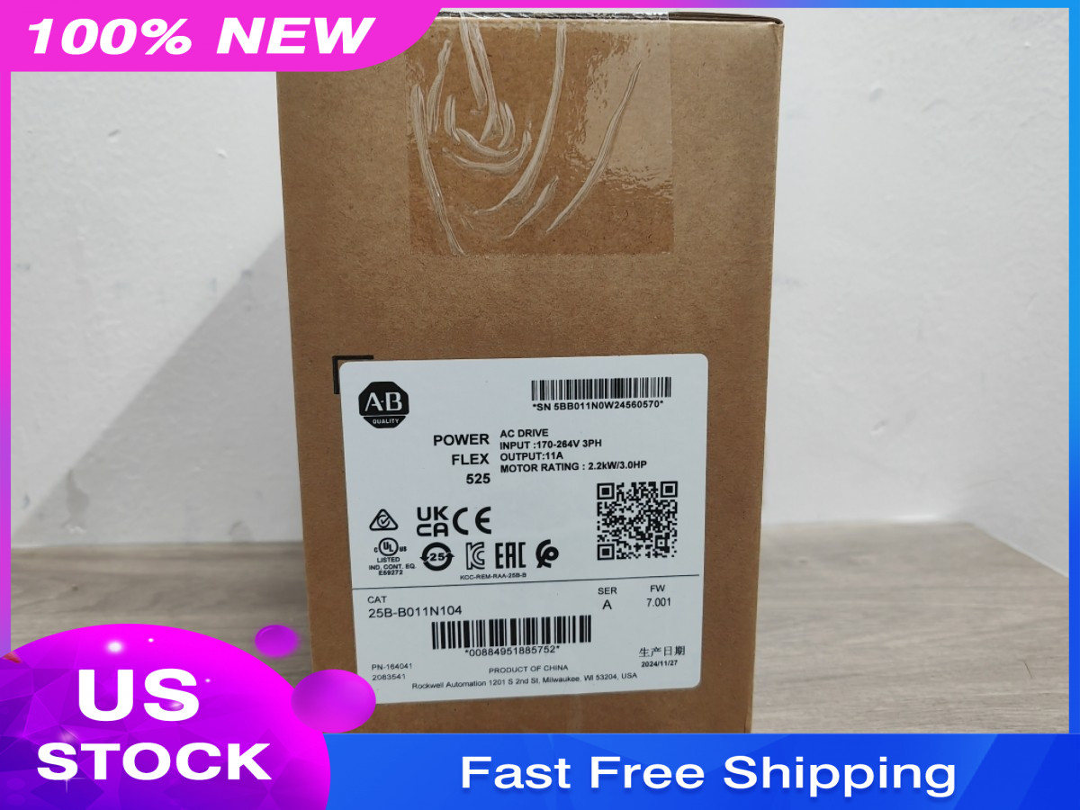 Allen-Bradley 25B-B011N104 Ser A PowerFlex 525 AC Drive 3HP New
