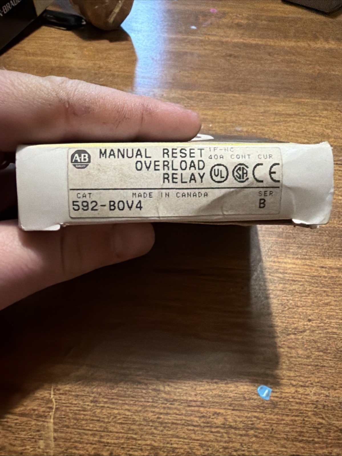 Allen-Bradley Cat. #: 592-BOV4 Overload Relay. Ser. B.
