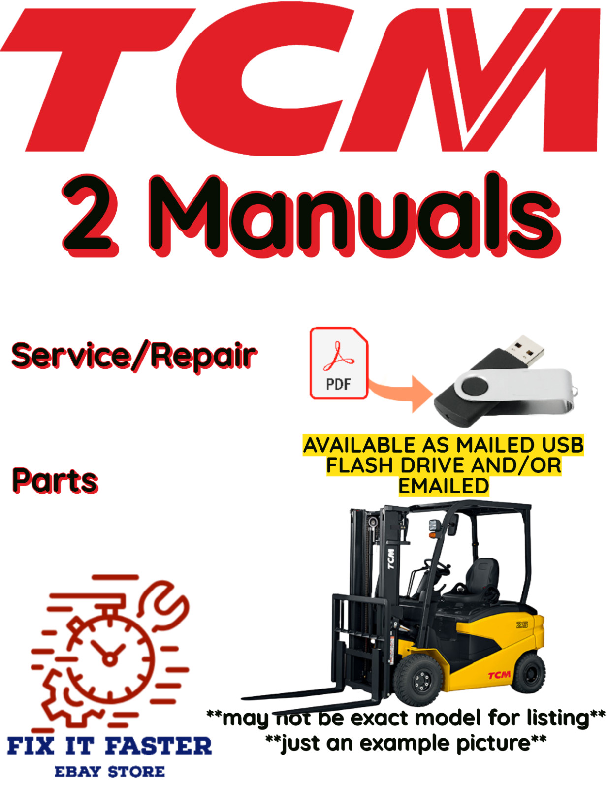 TCM FB30-6VAN FORKLIFT SERVICE REPAIR SHOP PARTS MANUALS PDF ON USB