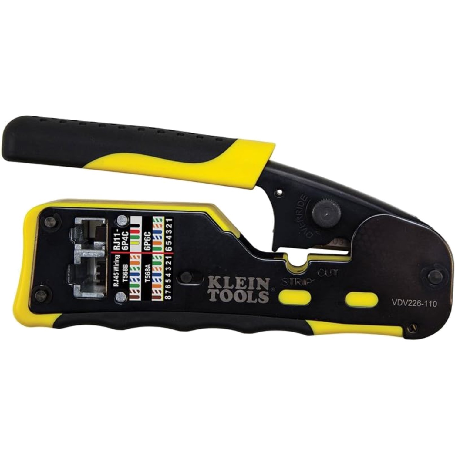 Data Cable Crimper Wire Stripper Cutter for RJ11 RJ12 RJ45 Pass-Thru Connectors
