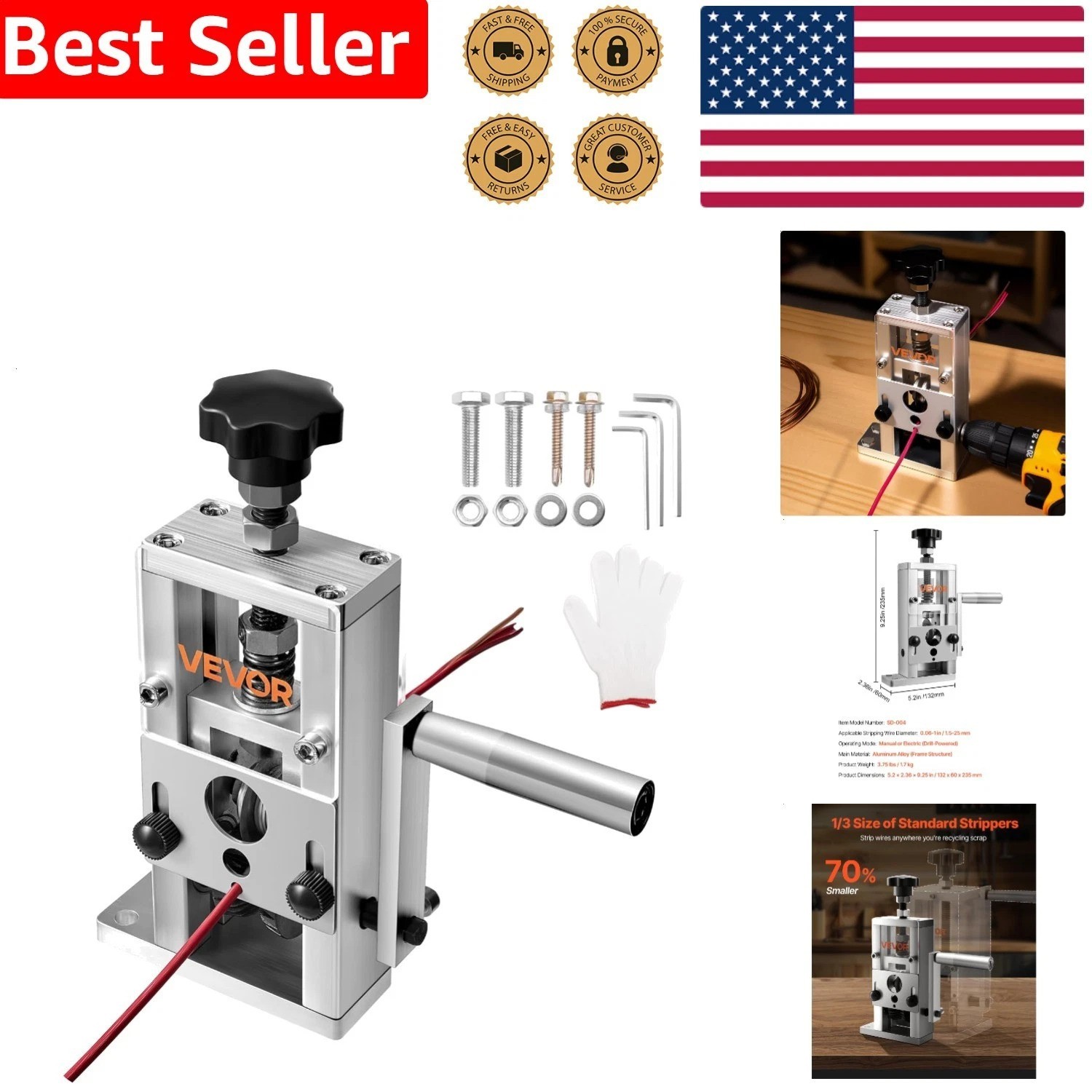 Efficient Wire Stripping Machine Copper Stripper 0.06-1