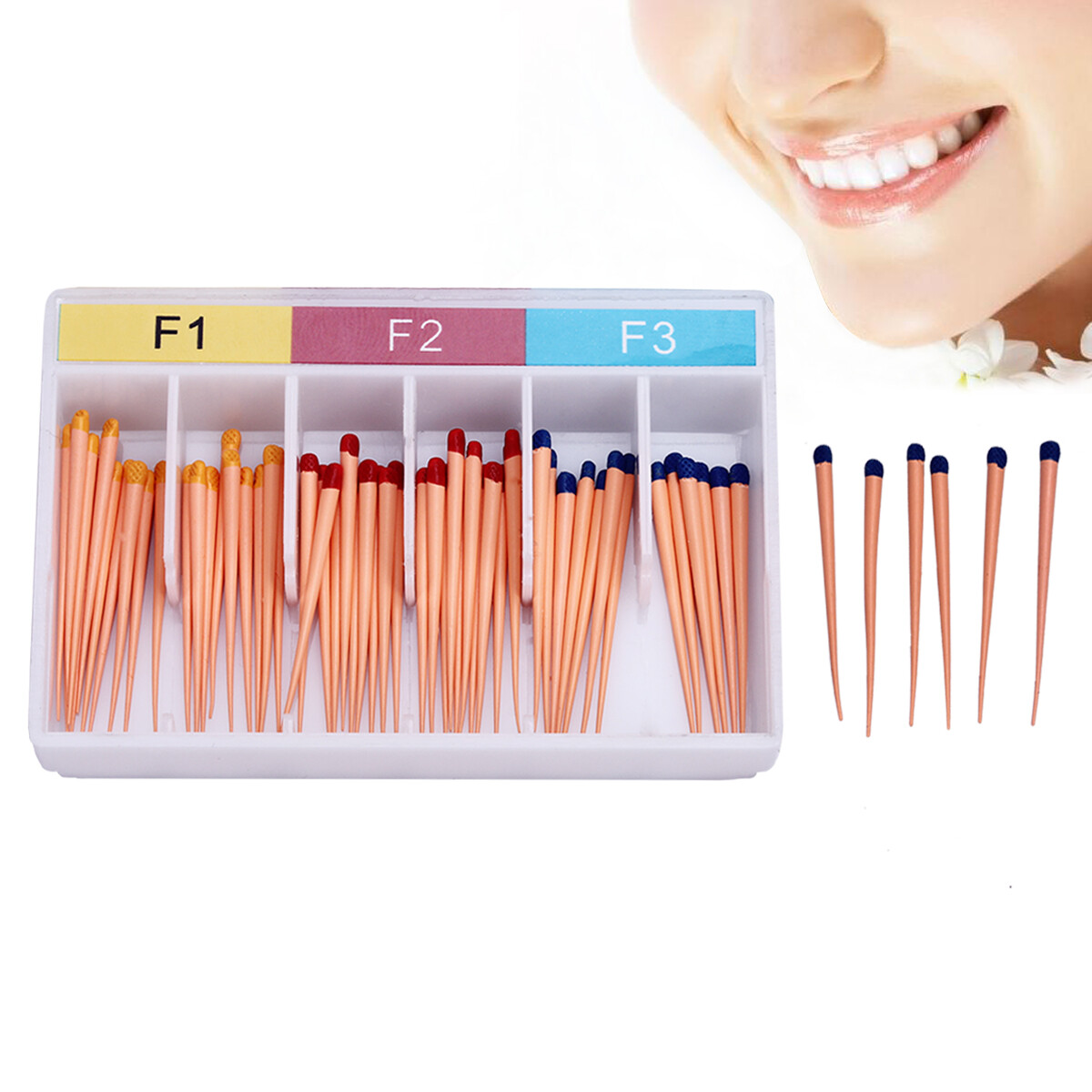 AZDENT Endodoncia dental Puntas de gutapercha y papel absorbente F1 F2 F3