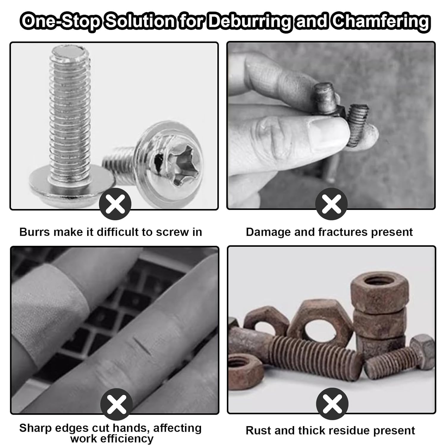 Deburring External Chamfer Tool with Tungsten Carbide Blade, Remove Burrs for Co