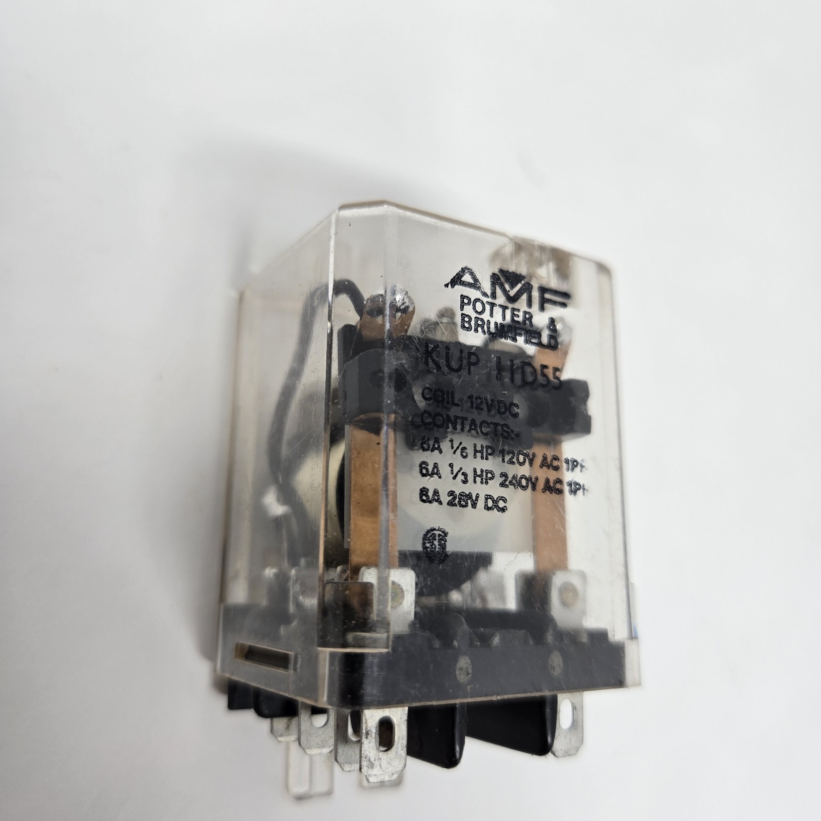 AMF Potter & Brumfield KUP-11D55 12VDC DPDT 8-Pin Plug-In Relay NOS Bench Tested
