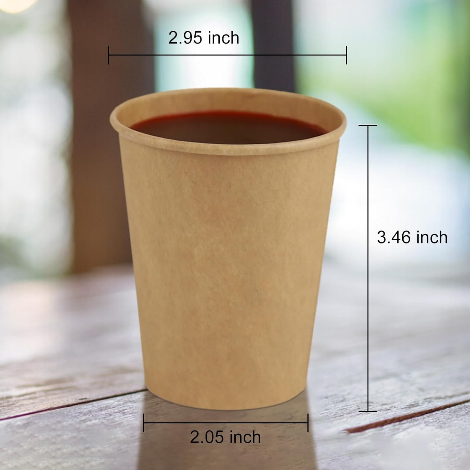 Paper Cups 100 Pack 8 Oz Kraft Paper Cups Paper Coffee Cups 8 Oz Hot Cups