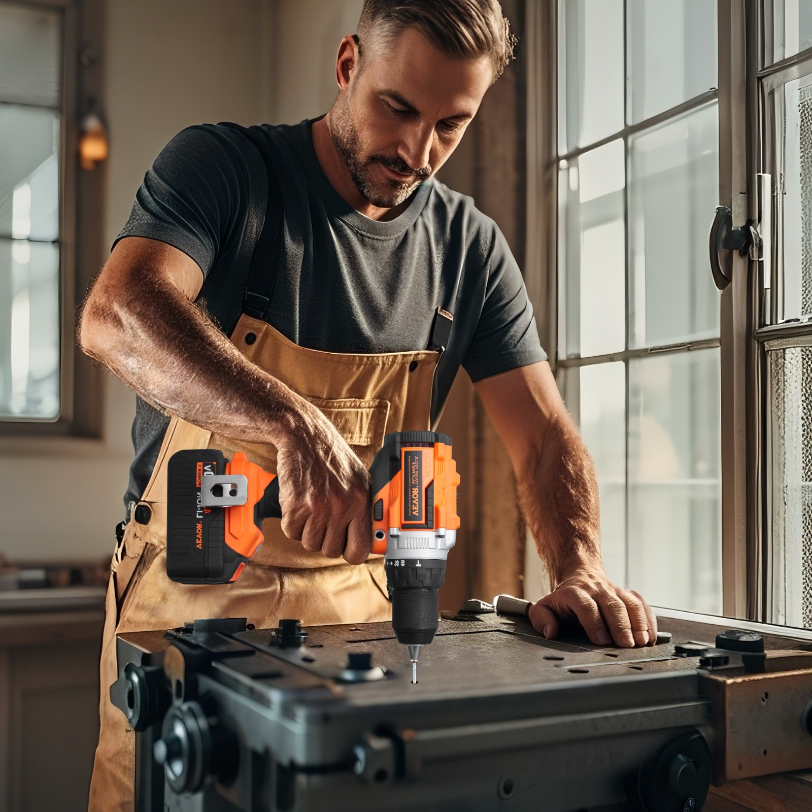 VEVOR Tool Combo Kit Max 20V Cordless 2-Tool Power Combo Kit with 4A Batteries
