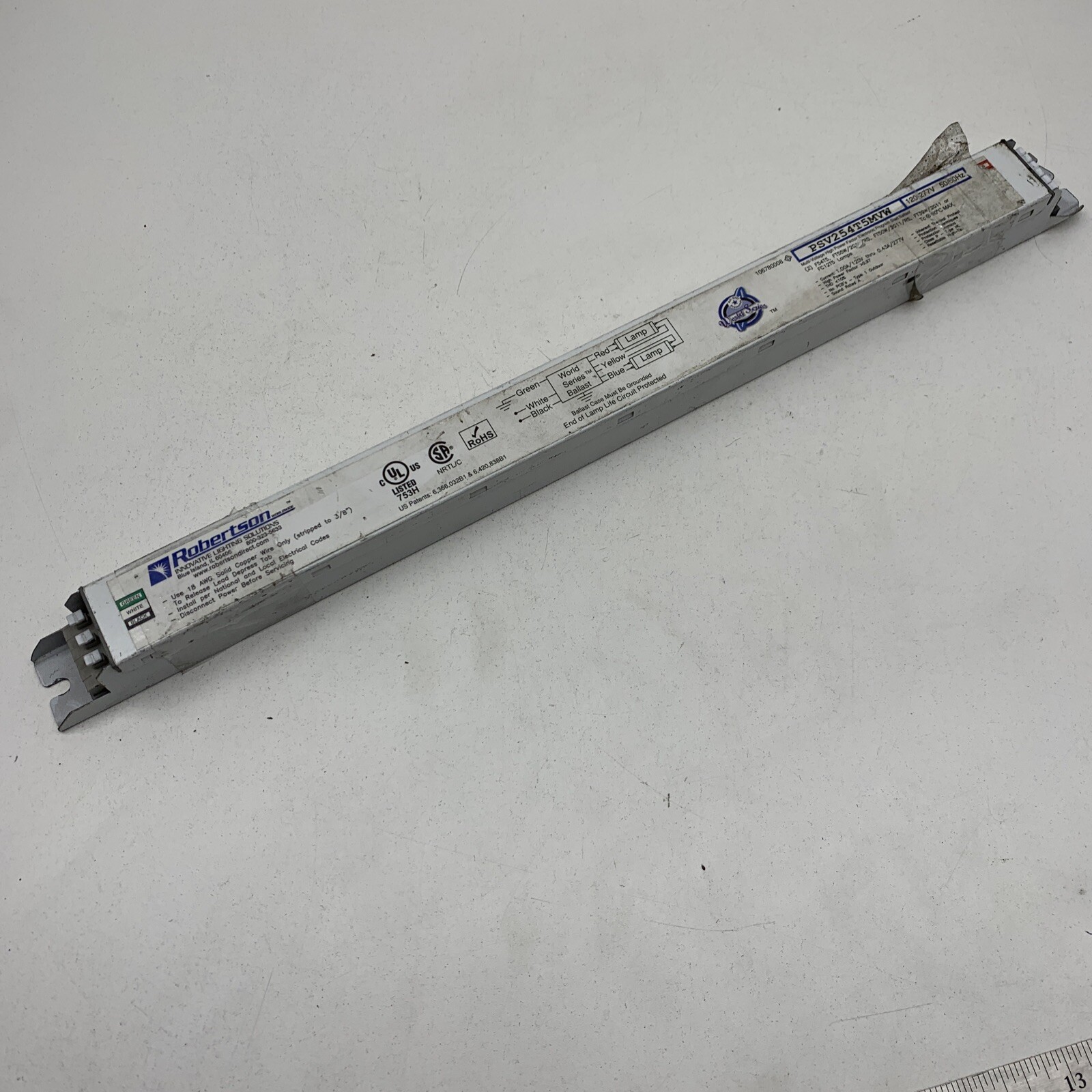 Robertson PSV254T5MVW Fluorescent Ballast for (2) F54T5 FT55W FT50W 2G11 Lamps