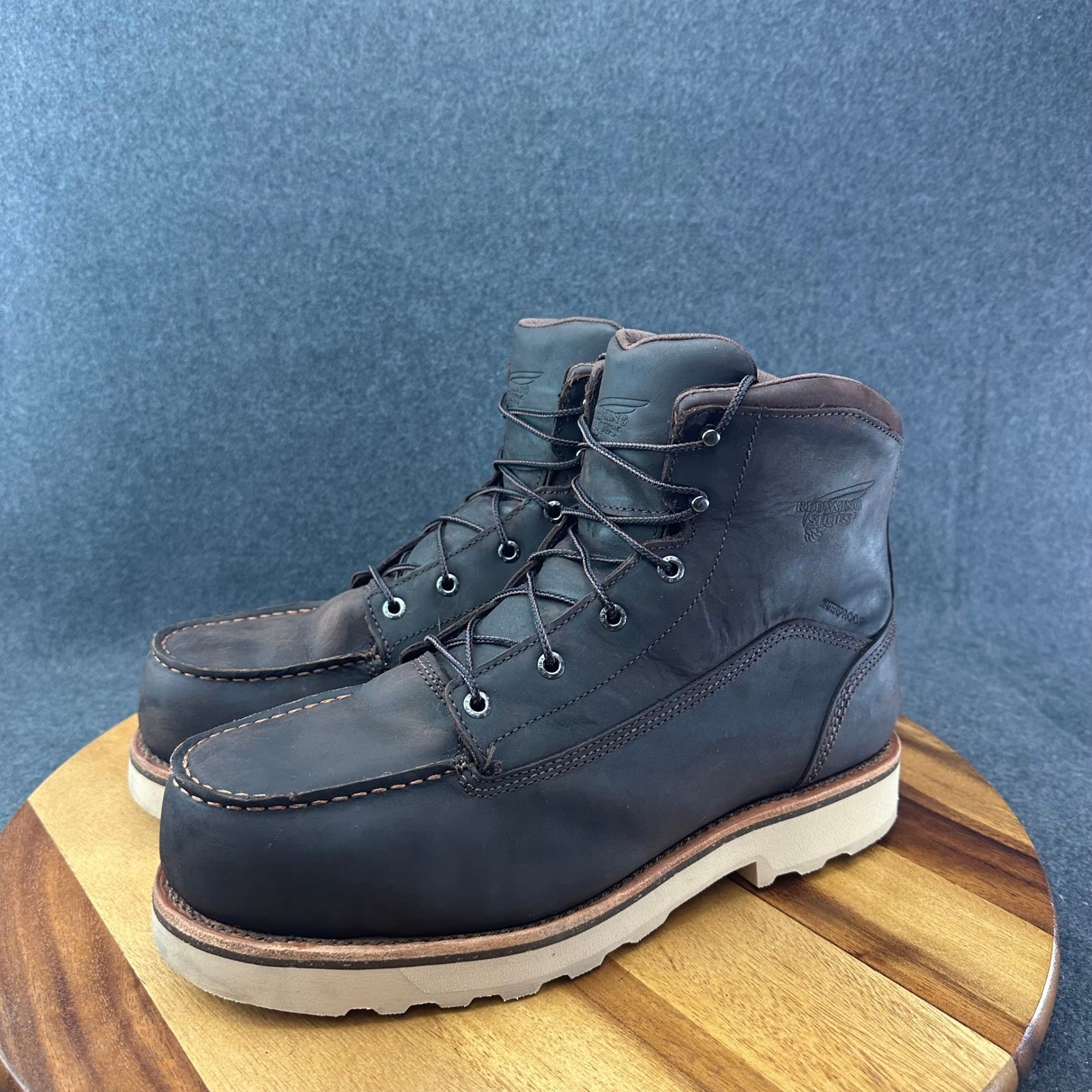 RED WING Traction Tred Lite 2449 Men’s Sz 10.5H Safety Toe Waterproof Work Boots