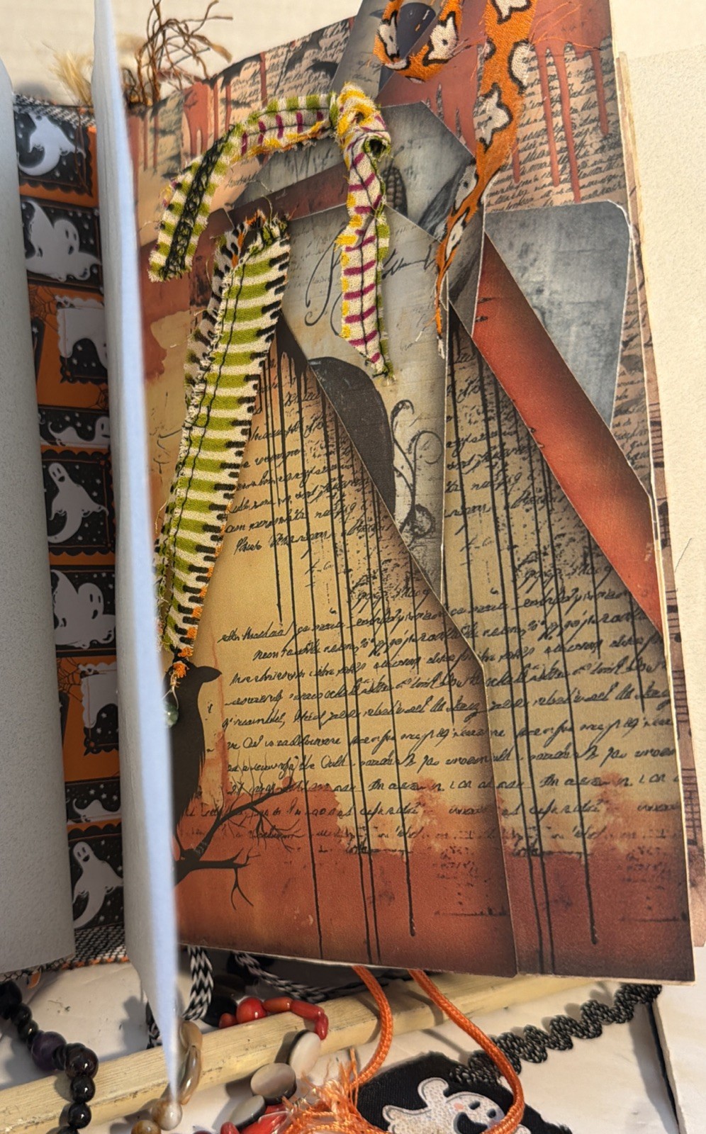 Junk Journal Halloween Spellbound Scary Tales Handmade Memory Note Book 74 Pages