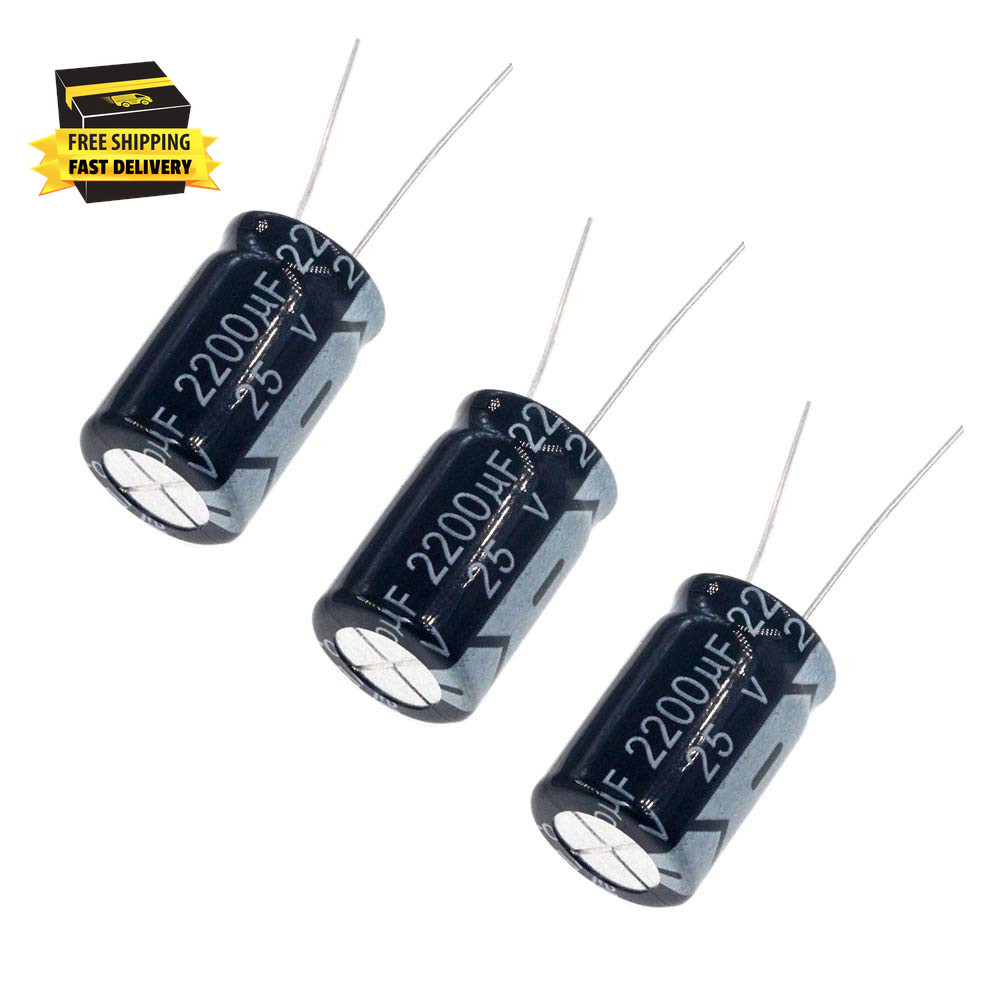Electrolytic Capacitor 2200Uf 25V 105C 13X20Mm (Pack of 3) ⭐️⭐️⭐️⭐️⭐️