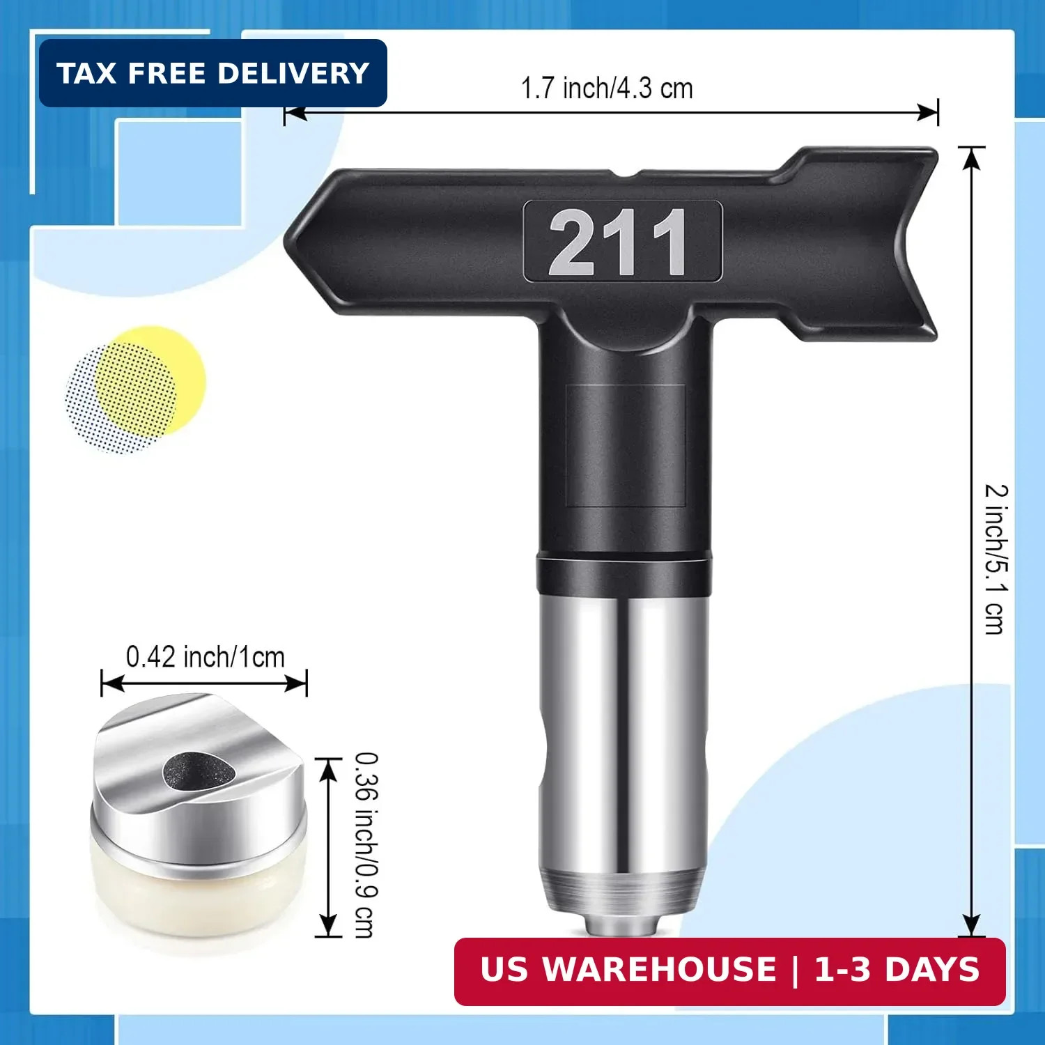 10PCS Airless Paint Sprayer Tips Set Tungsten Nozzles 109-621 for Spray Gun