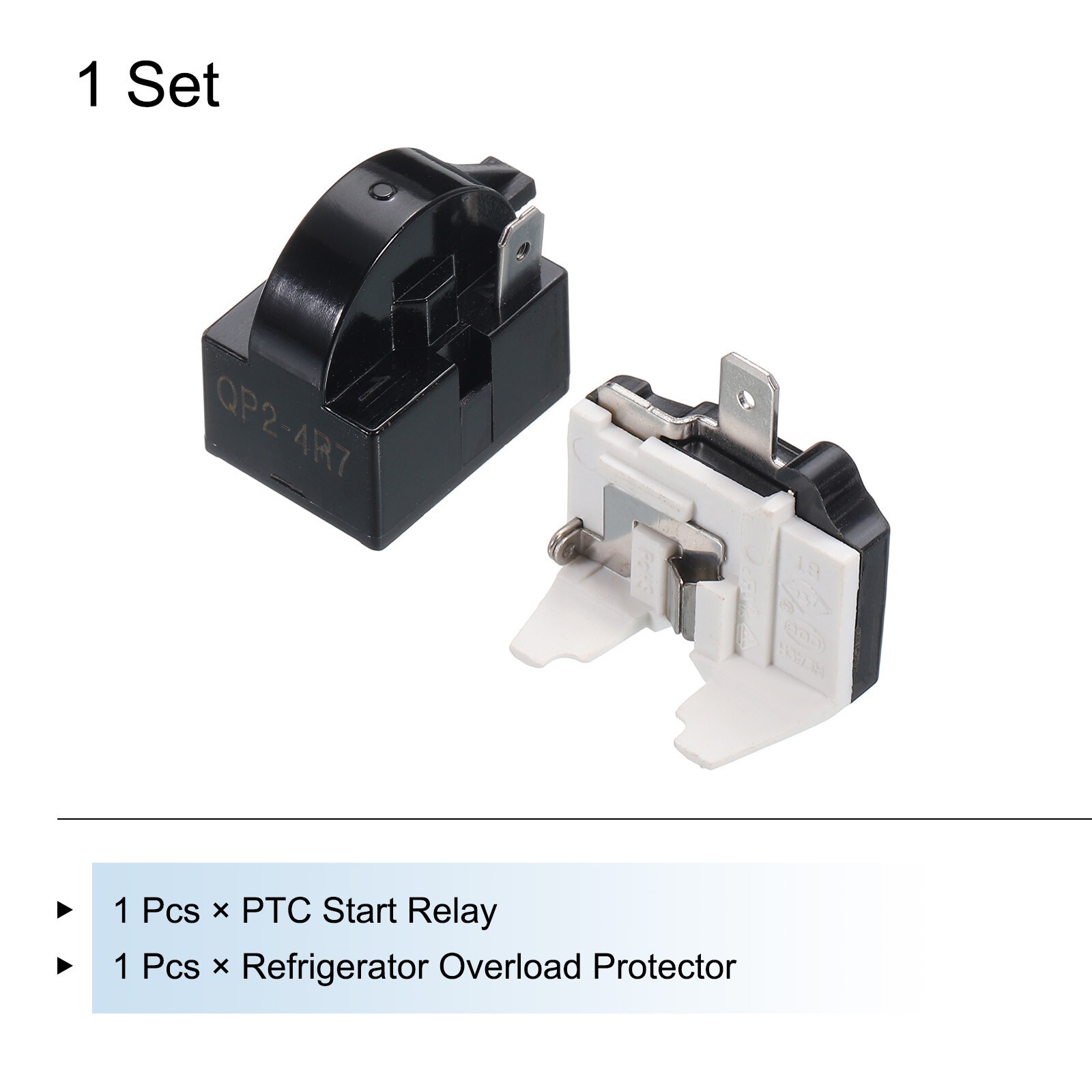 3 Pair Refrigerators PTC Starter Relay 1 Pin 4.7 Ohm Overload Protector 1/2HP