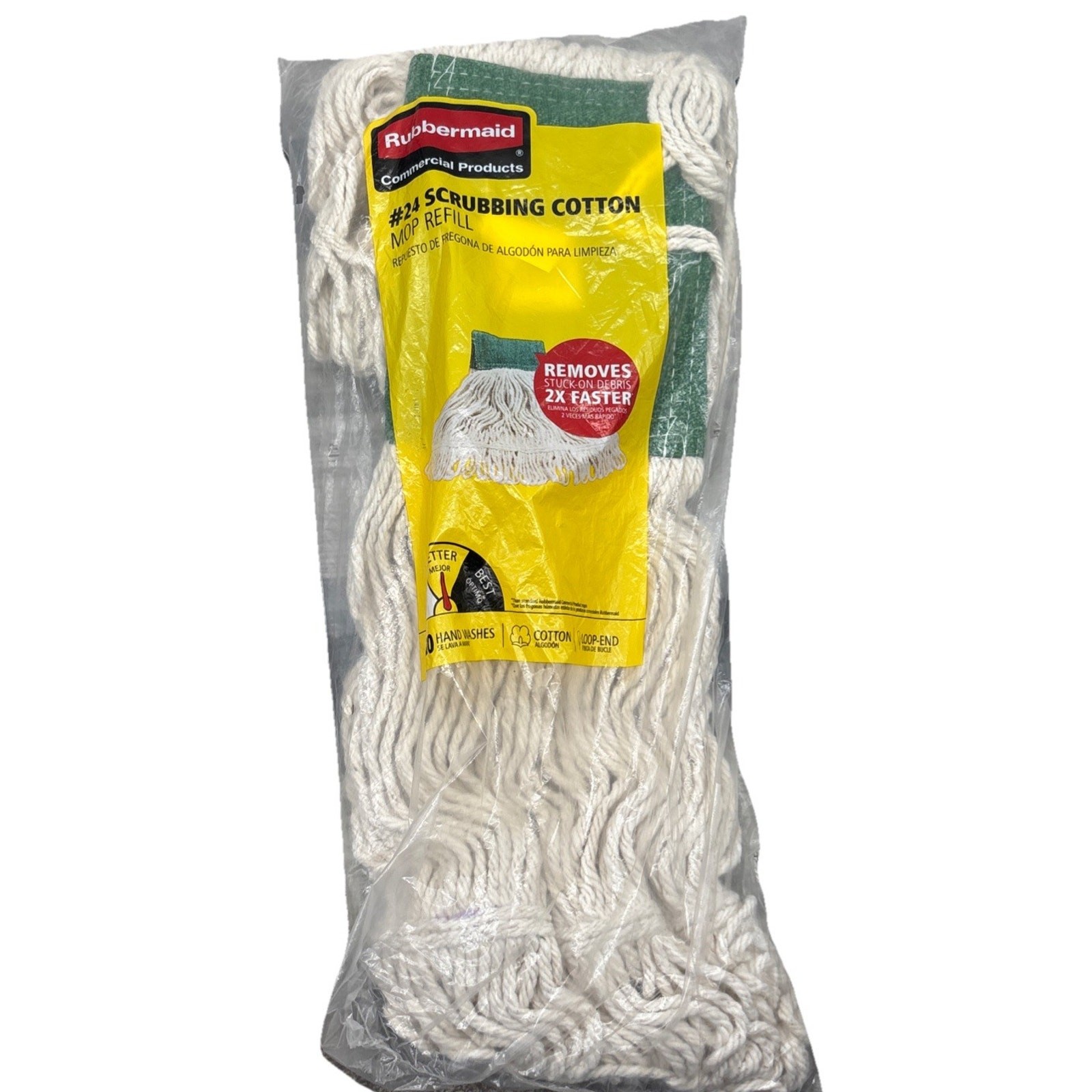 Rubbermaid Commercial Products #24 Scrubbing Cotton Mop Refill {F5}