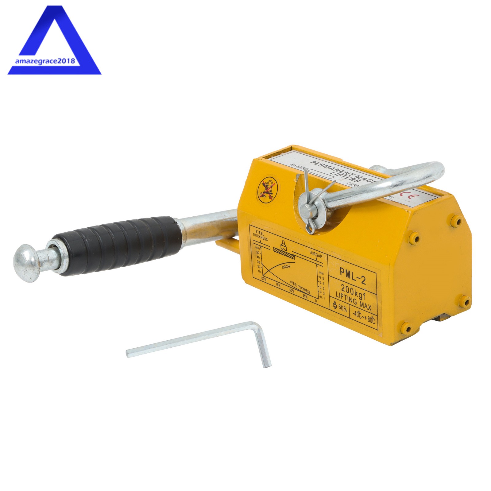 Magnetic Lifter Lifting Magnet 440 lbs/200 kg 2.5 Safety Factor Neodymium Hoist