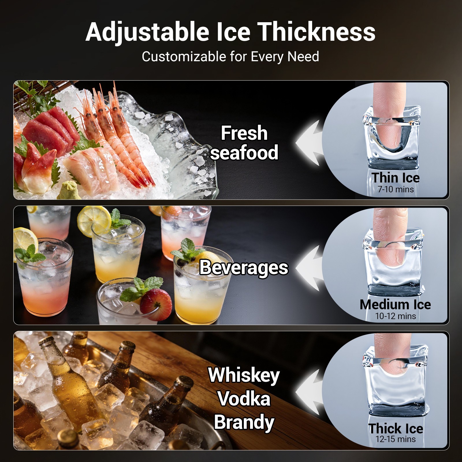 Heavy Duty 650Lbs/24H Commercial Ice Maker Machine 450Lbs Industrial Ice Machine