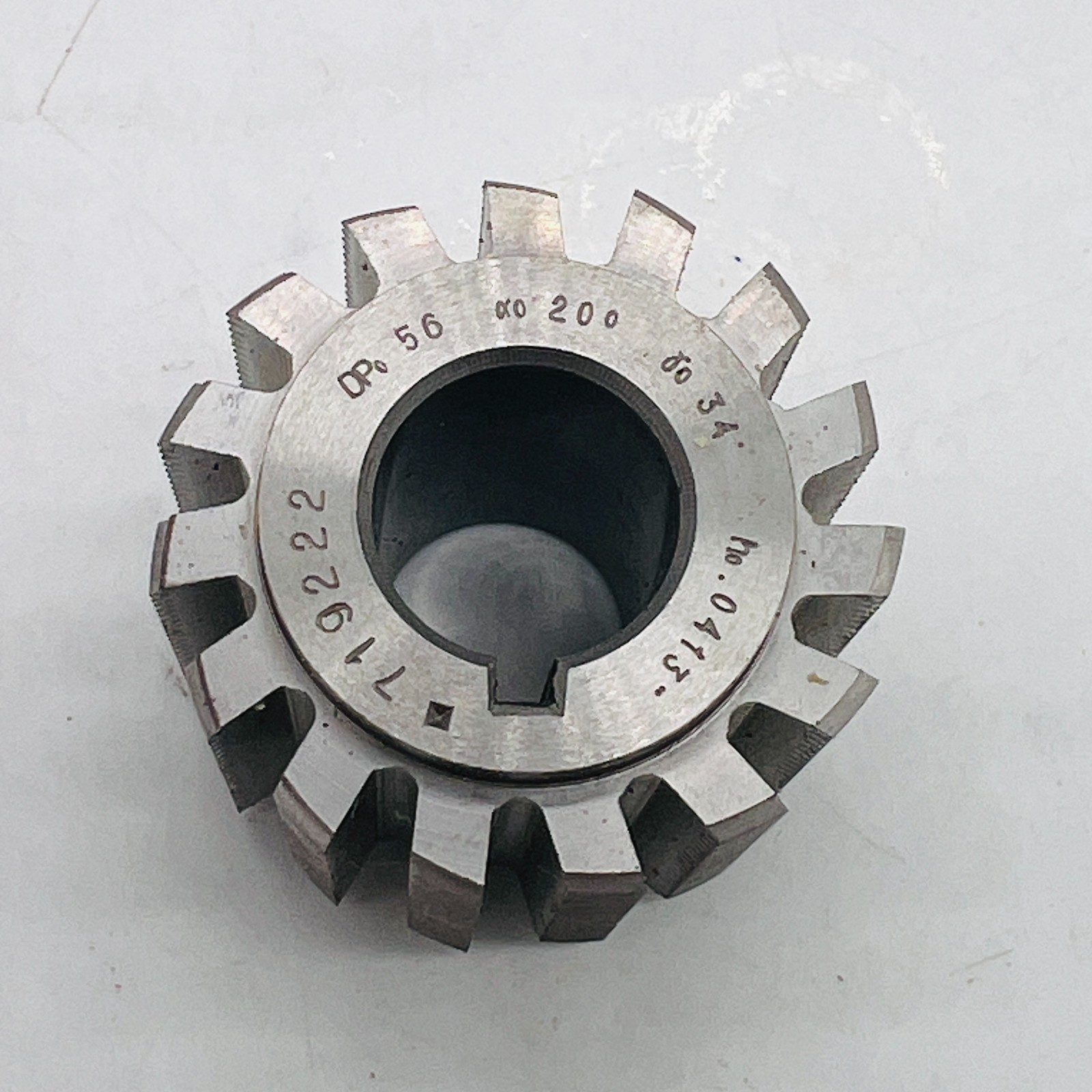 Mikron Fine Pitch Gear Hob #719222 Pitch Mod 56 P.A. 20° 3/4″ Bore Switzerland