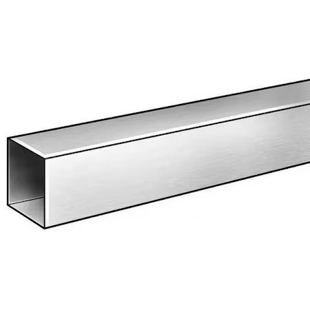 Zoro Select 6Alr9 Aluminum Square Tube, Aluminum, 6063 Alloy Type, 1/2 In, 6 Ft