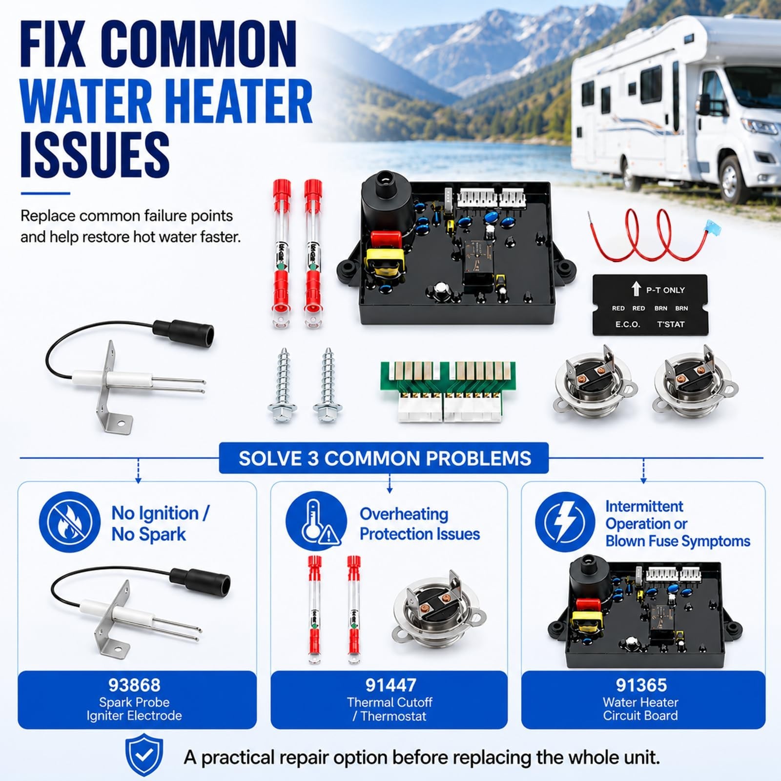 3 in 1 Value RV Water Heater Replacement Part Kit for Atwood/Dometic | Includ…