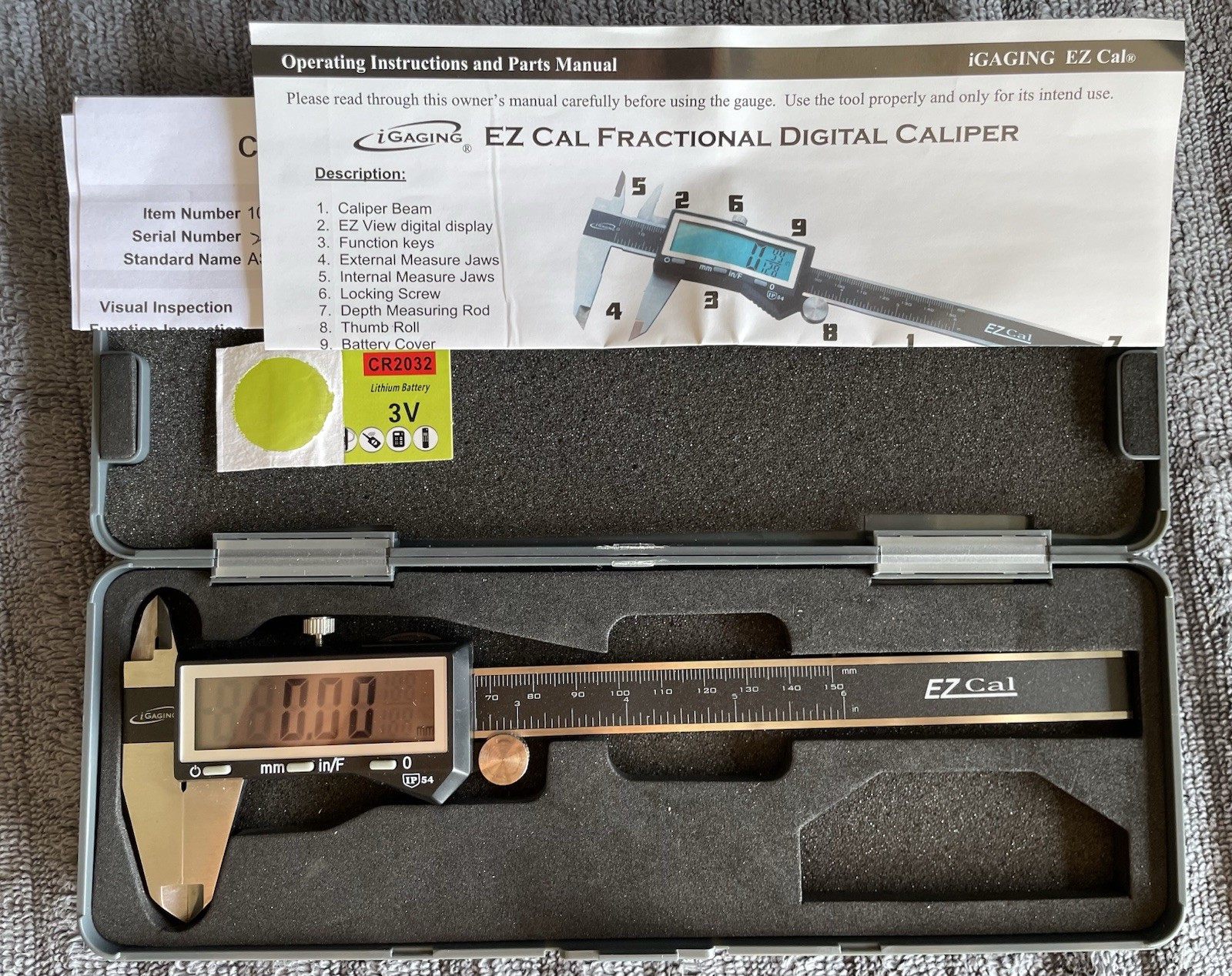 iGaging IP54 Fractional digital Caliper 0-150mm 0-6″ Range Caliper