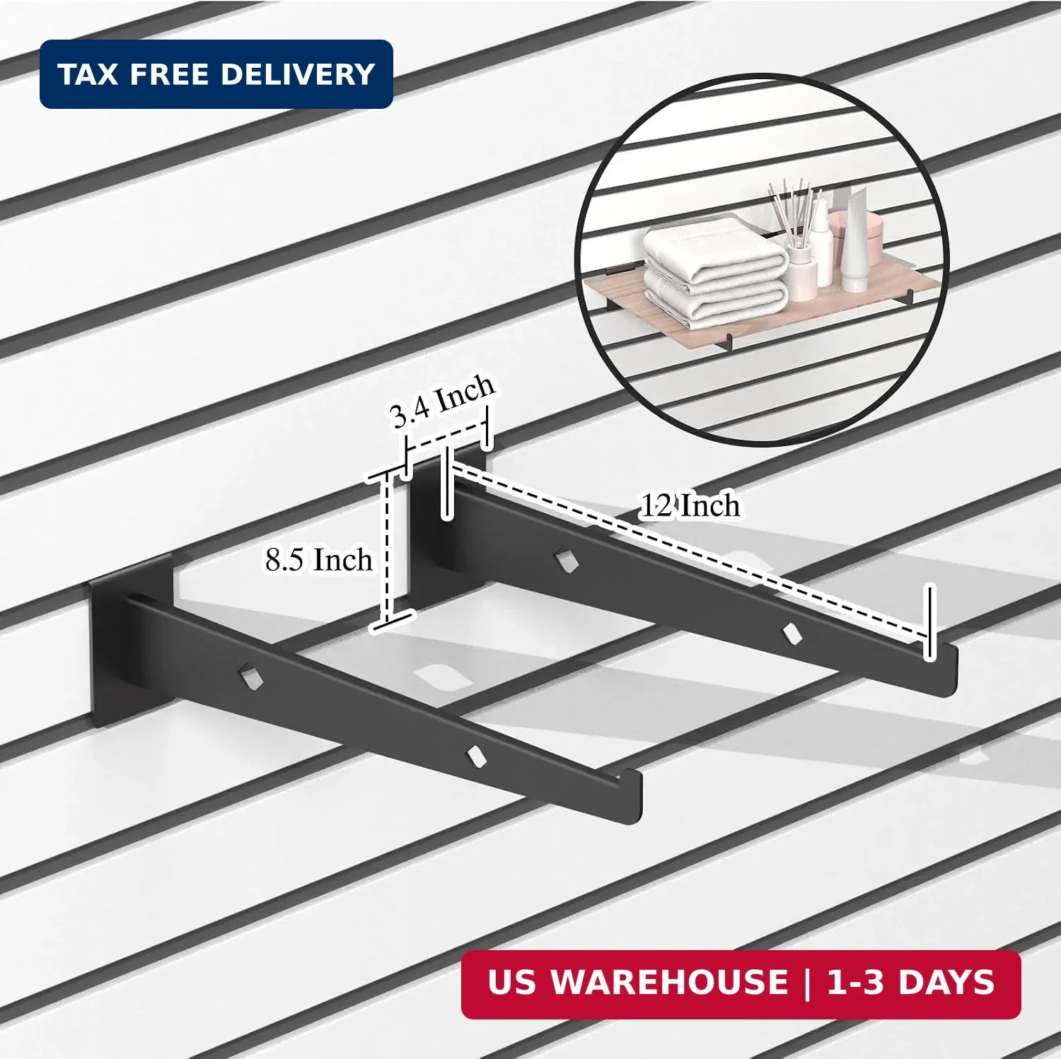 12 Inch Slatwall Shelf Bracket Set of 12, Heavy Duty Slat Wall Shelf Bracket, Me