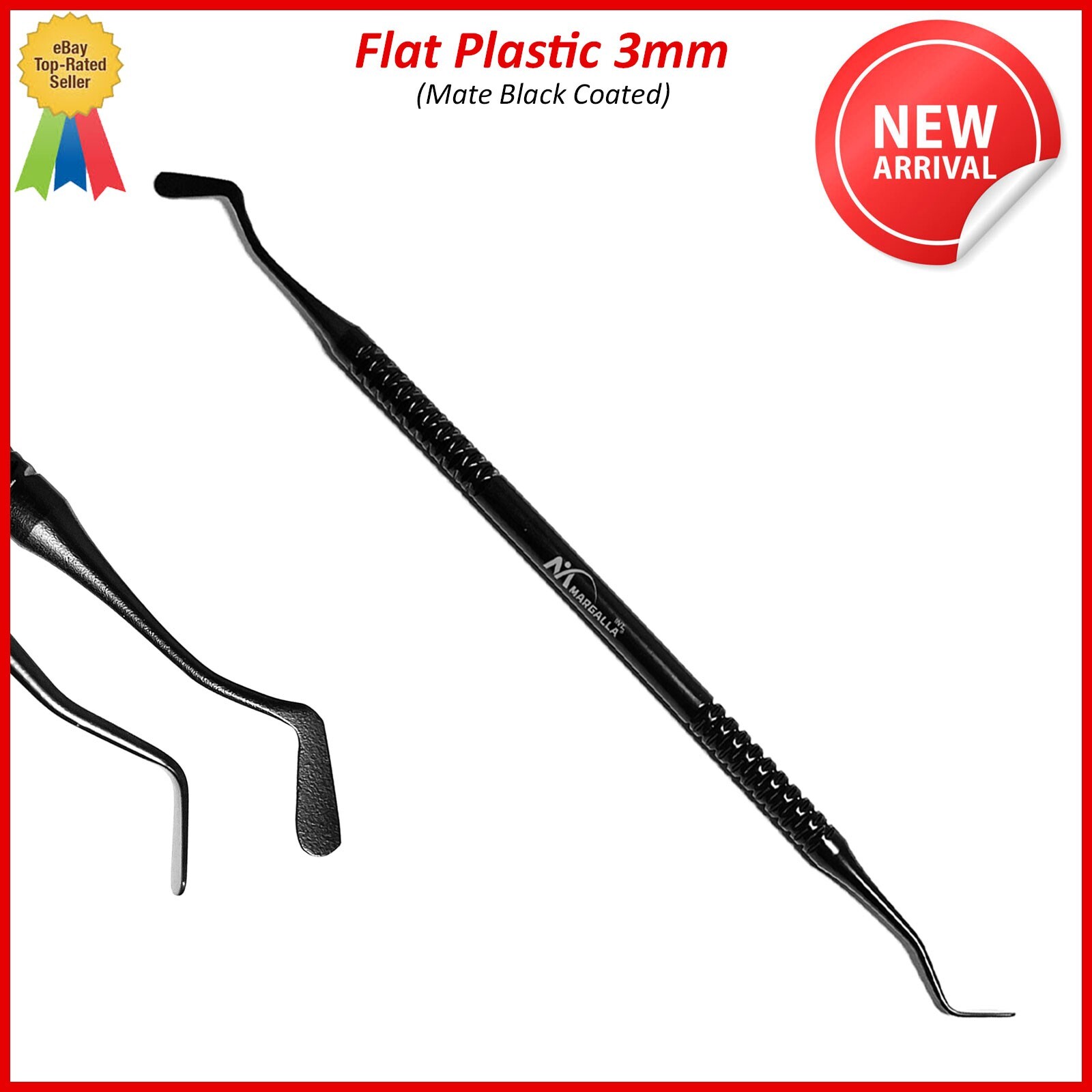 Dental Flat Plastic Filling 3mm Restorative Amalgam Double Ended Mate Black
