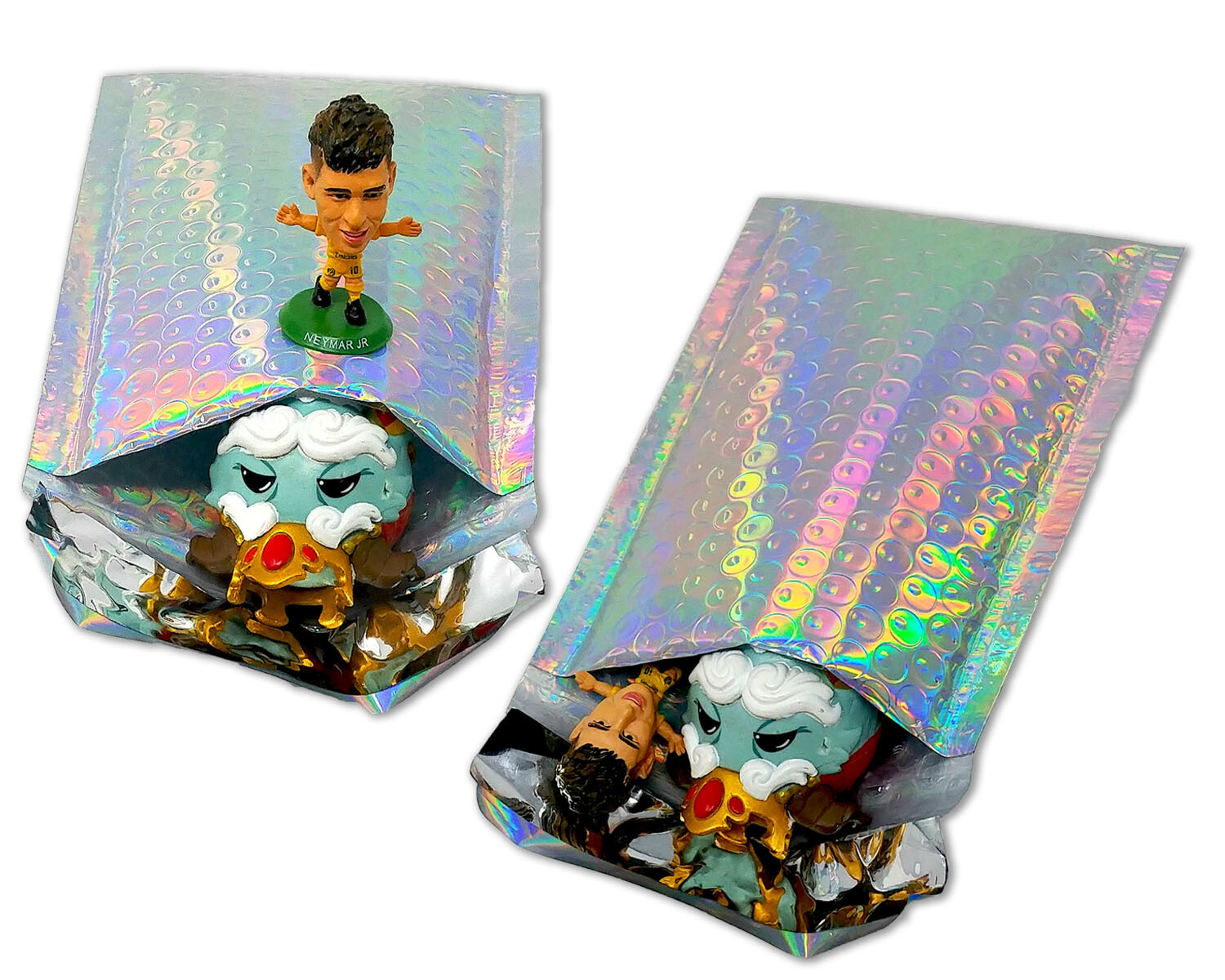 4X8 Holographic, Sunset Peach Bubble Mailers, Metallic Padded Shipping Mailing