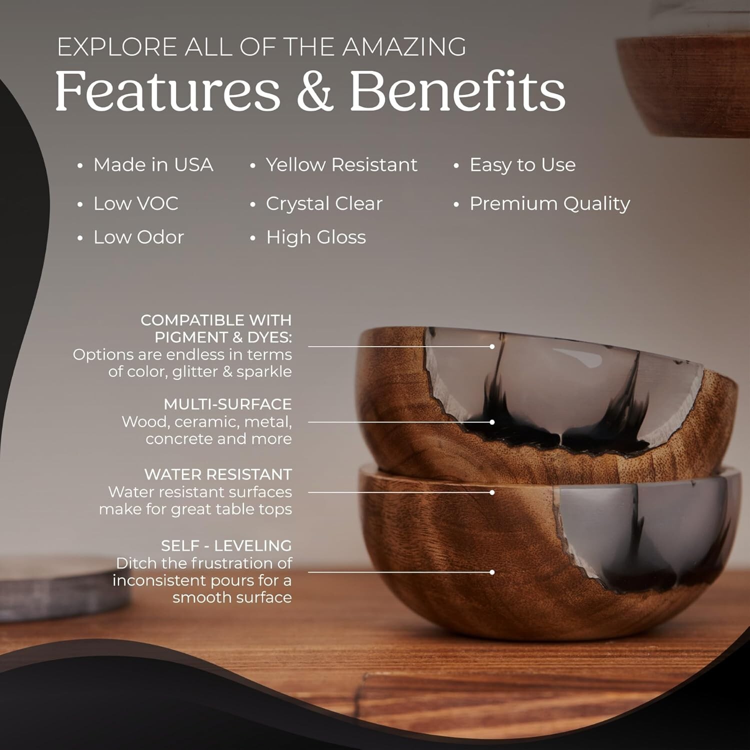 Promise Epoxy – 1 Gallon Kit of Crystal Clear Table Top Epoxy Resin
