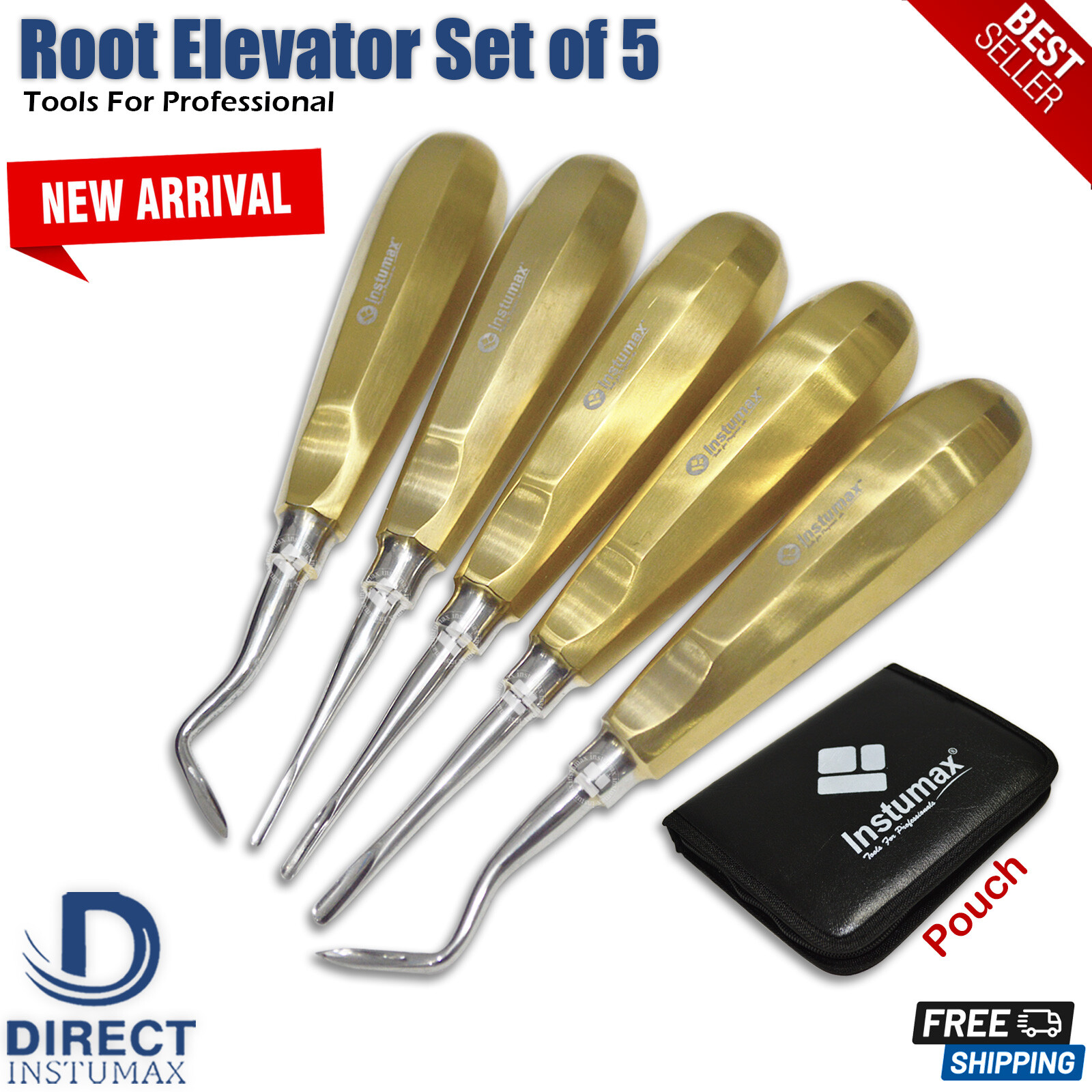 INSTUMAX Dental Elevators Tooth Extraction Luxating Root Tip Implant Surgical CE